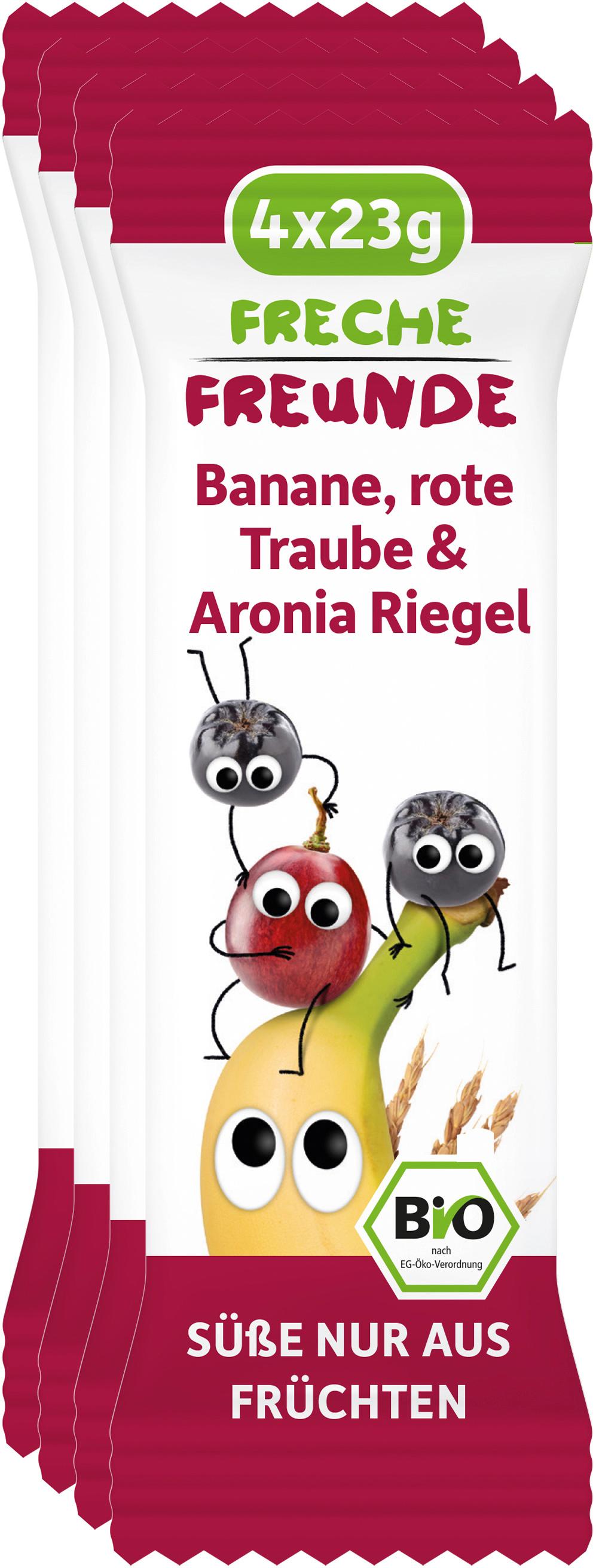 Freche Freunde Bio Getreideriegel Rote Traube, Aronia&Banane 4er-Pack