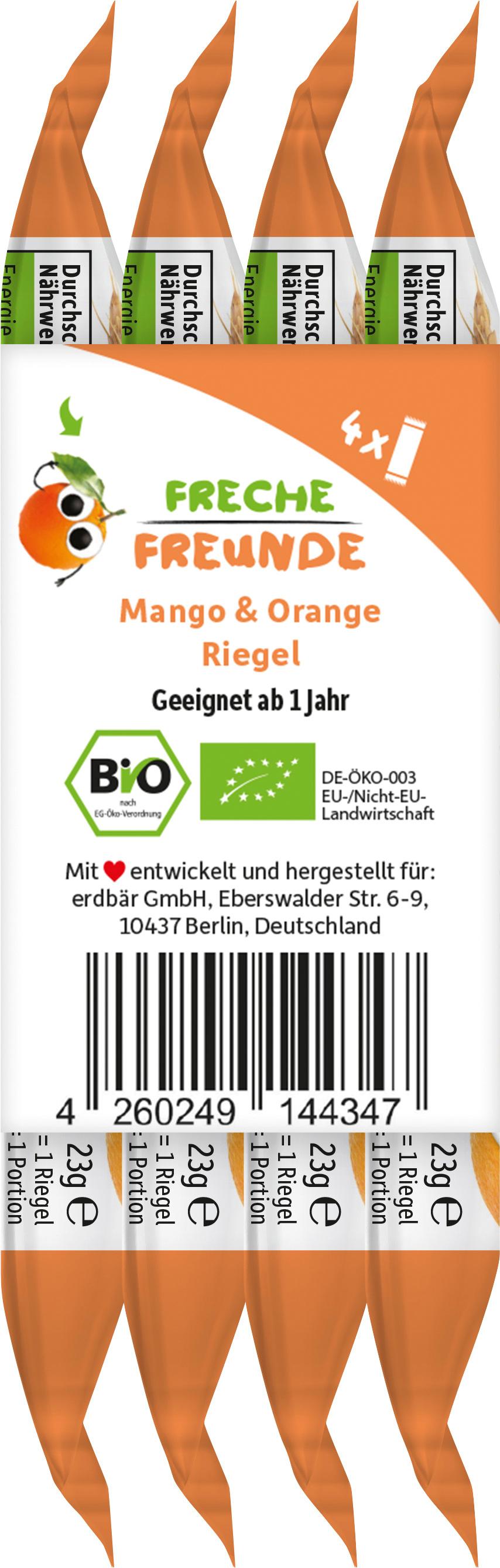 Produktbild Freche Freunde Bio Frecher Riegel Mango&Orange 4x23g 6 von 12