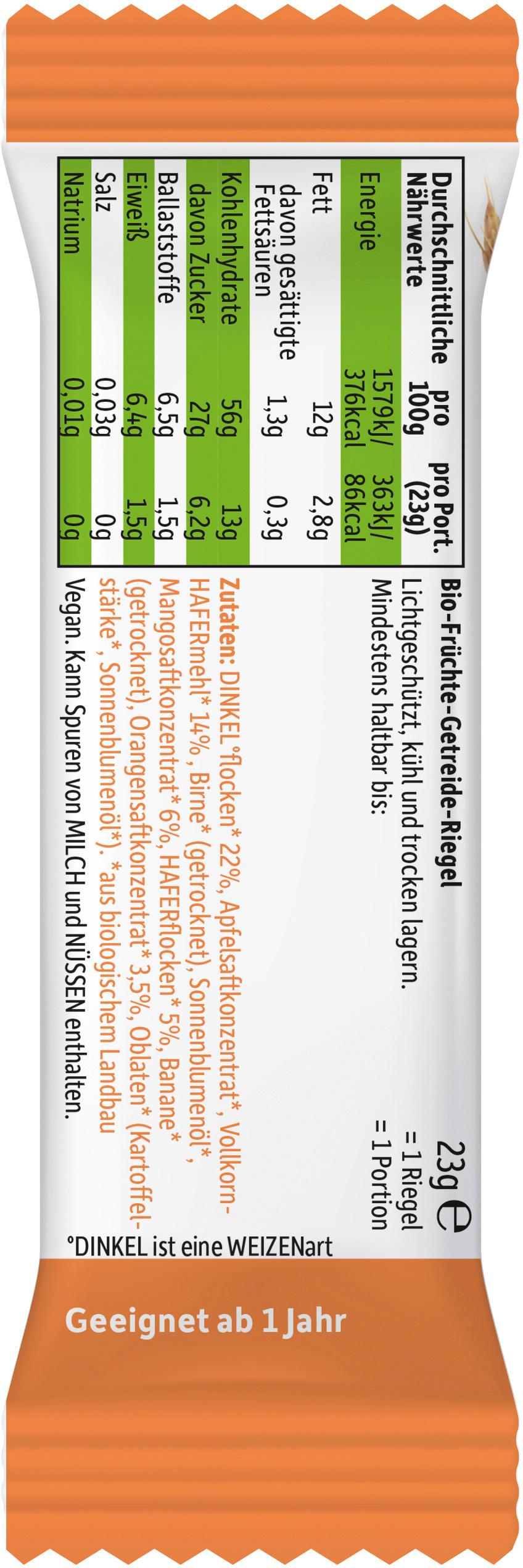 Produktbild Freche Freunde Bio Frecher Riegel Mango&Orange 4x23g 2 von 12