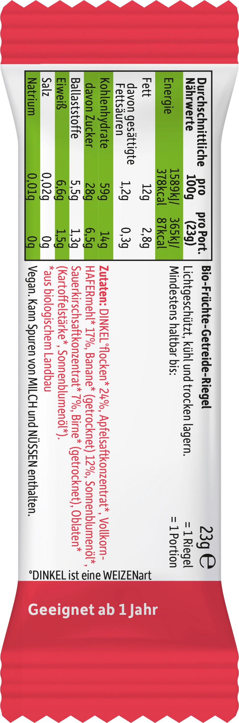 Produktbild Freche Freunde Bio Riegel Banane&Kirsche 4x23g 2 von 11