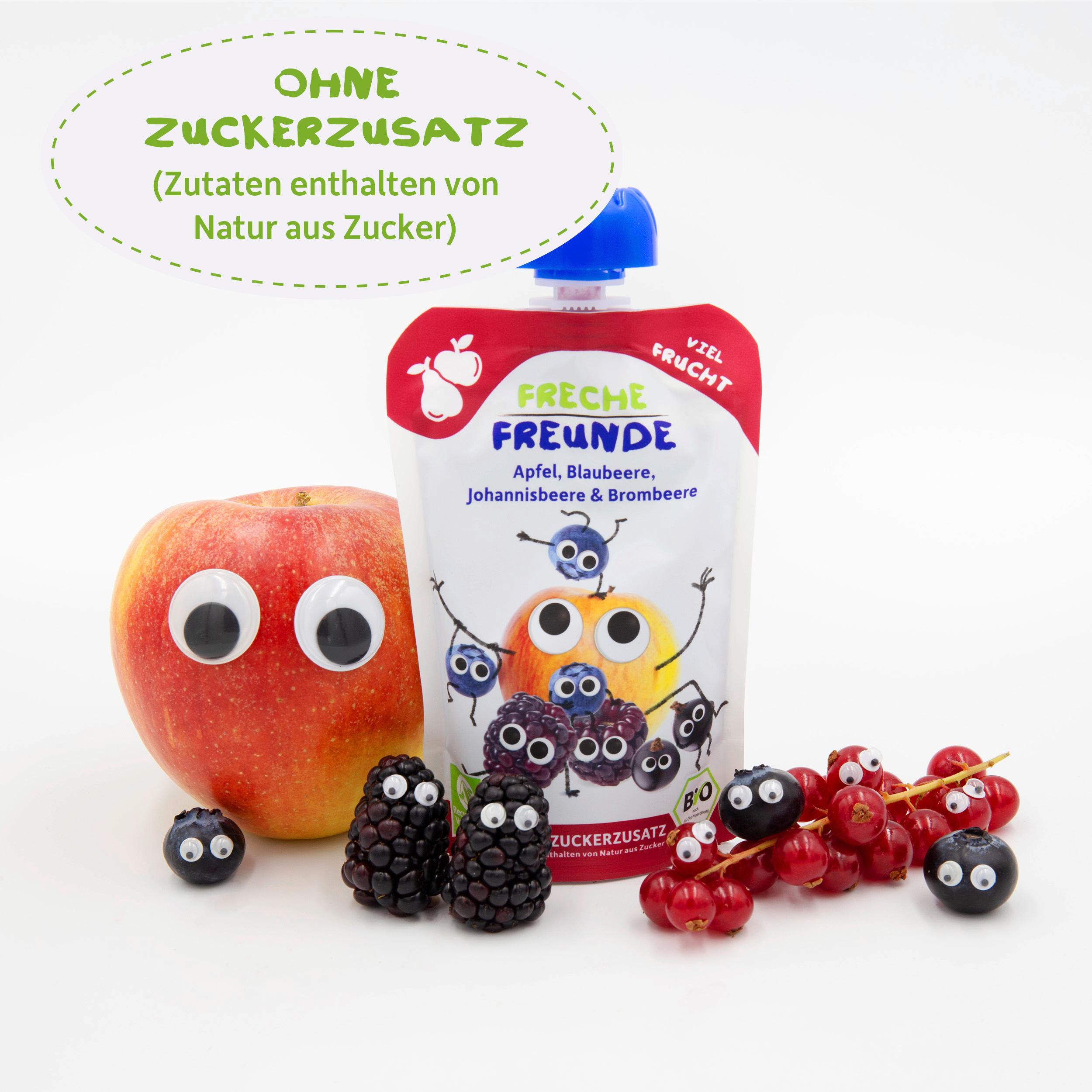 Produktbild Freche Freunde Bio Quetschie  Apfel, Blaubeere, Johannisbeere&Brombeere 7 von 10