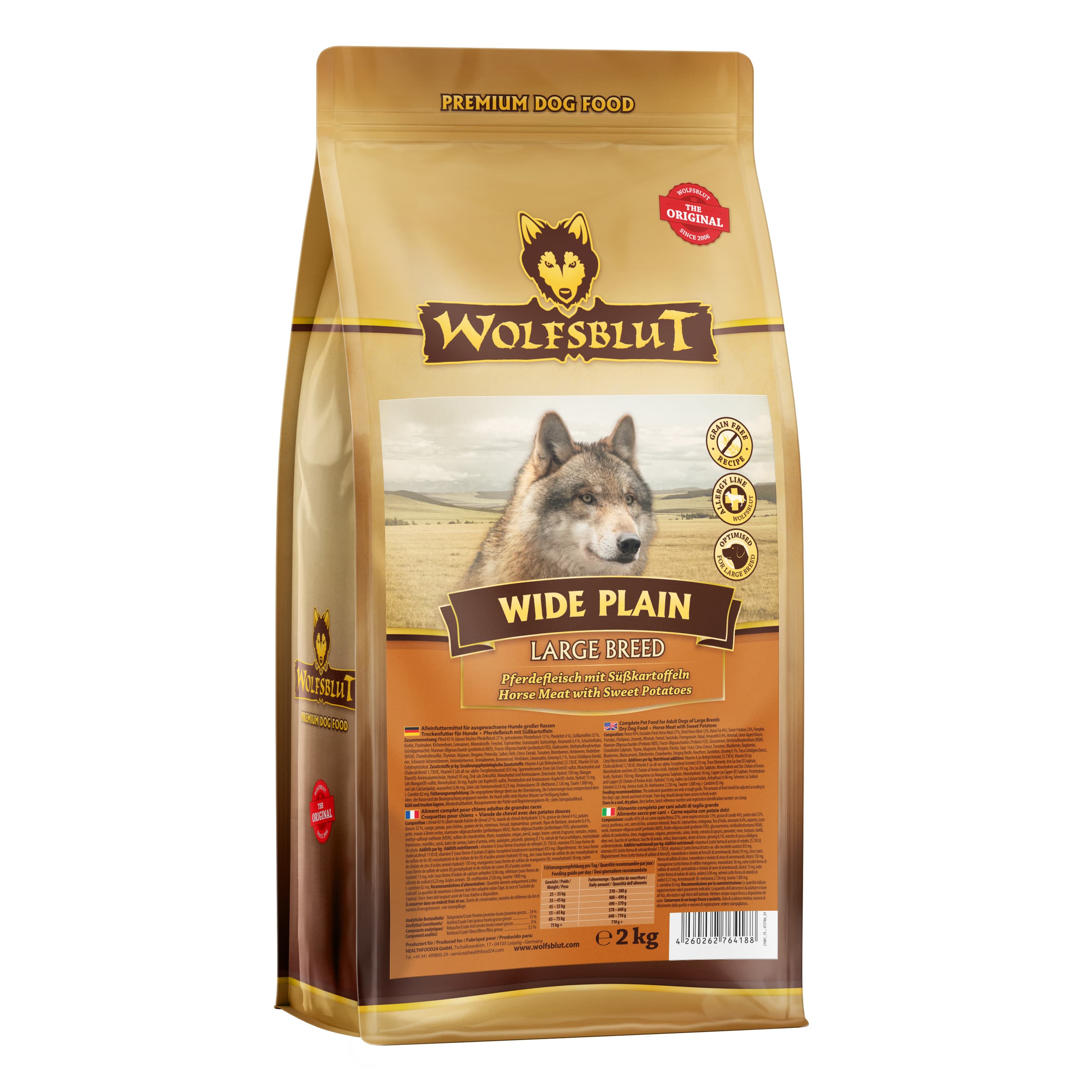 Wolfsblut Hundetrockenfutter Wide Plain Large Breed Pferdefleisch & Süßkartoffeln