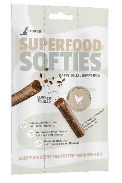 ESCAPURE Hundesnack Superfood Soft Sticks Huhn
