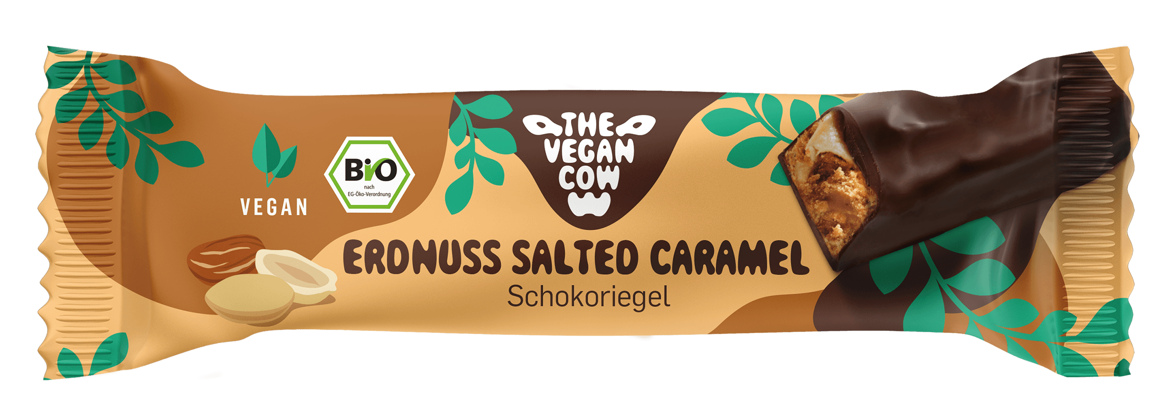 THE VEGAN COW Bio Schokoriegel Erdnuss Salted Caramel