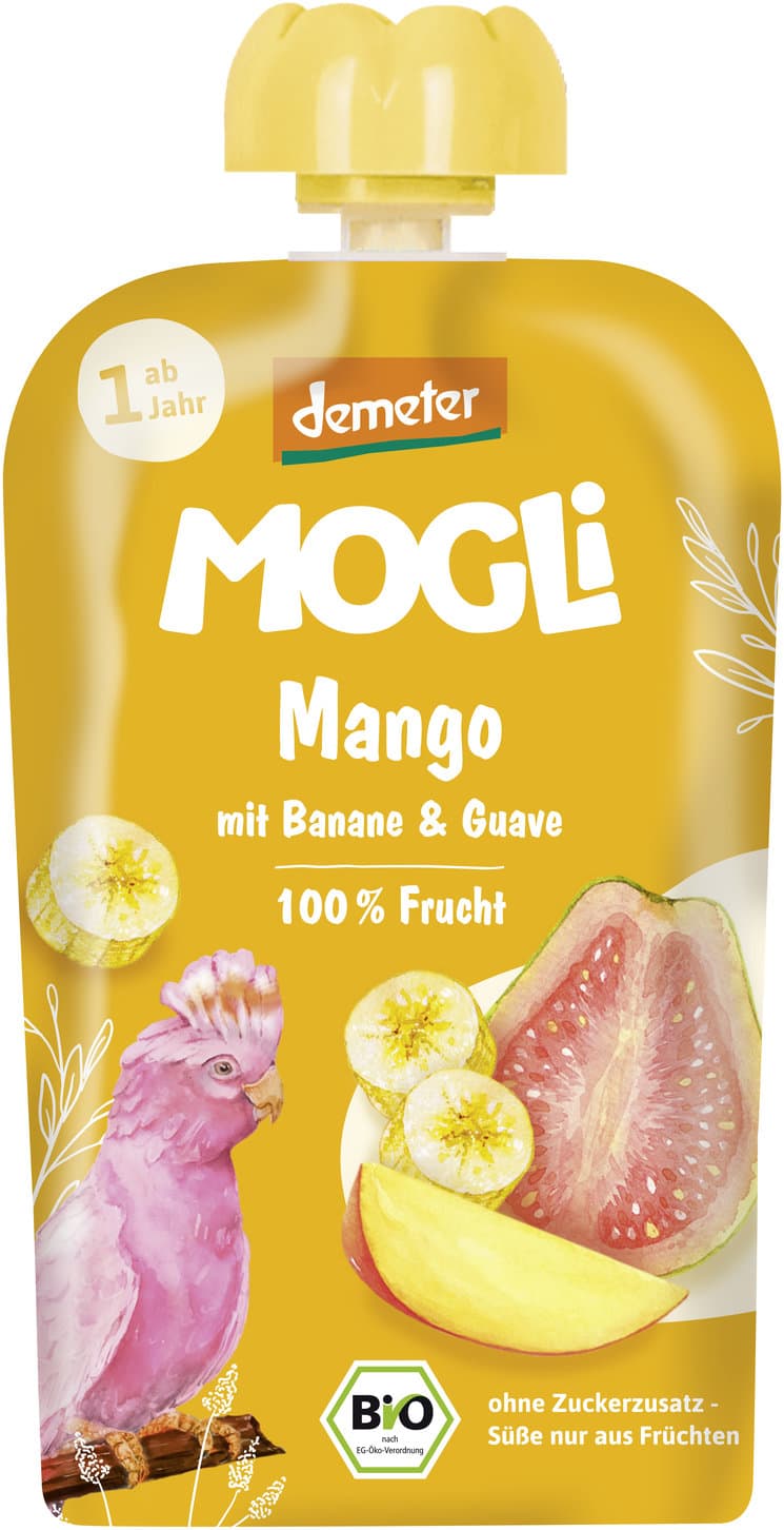 MOGLI Bio Demeter Quetschie Mango mit Banane & Guave 