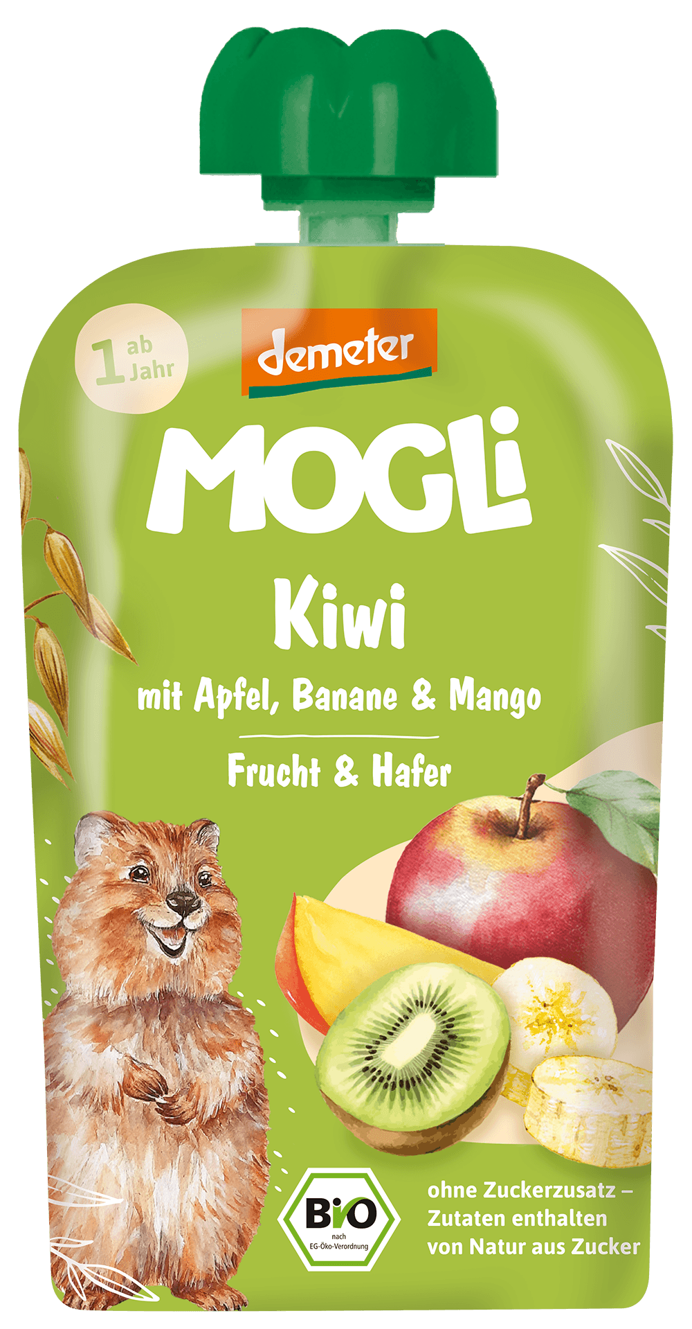 MOGLI Bio Demeter Quetschie Kiwi mit Apfel, Banane & Mango