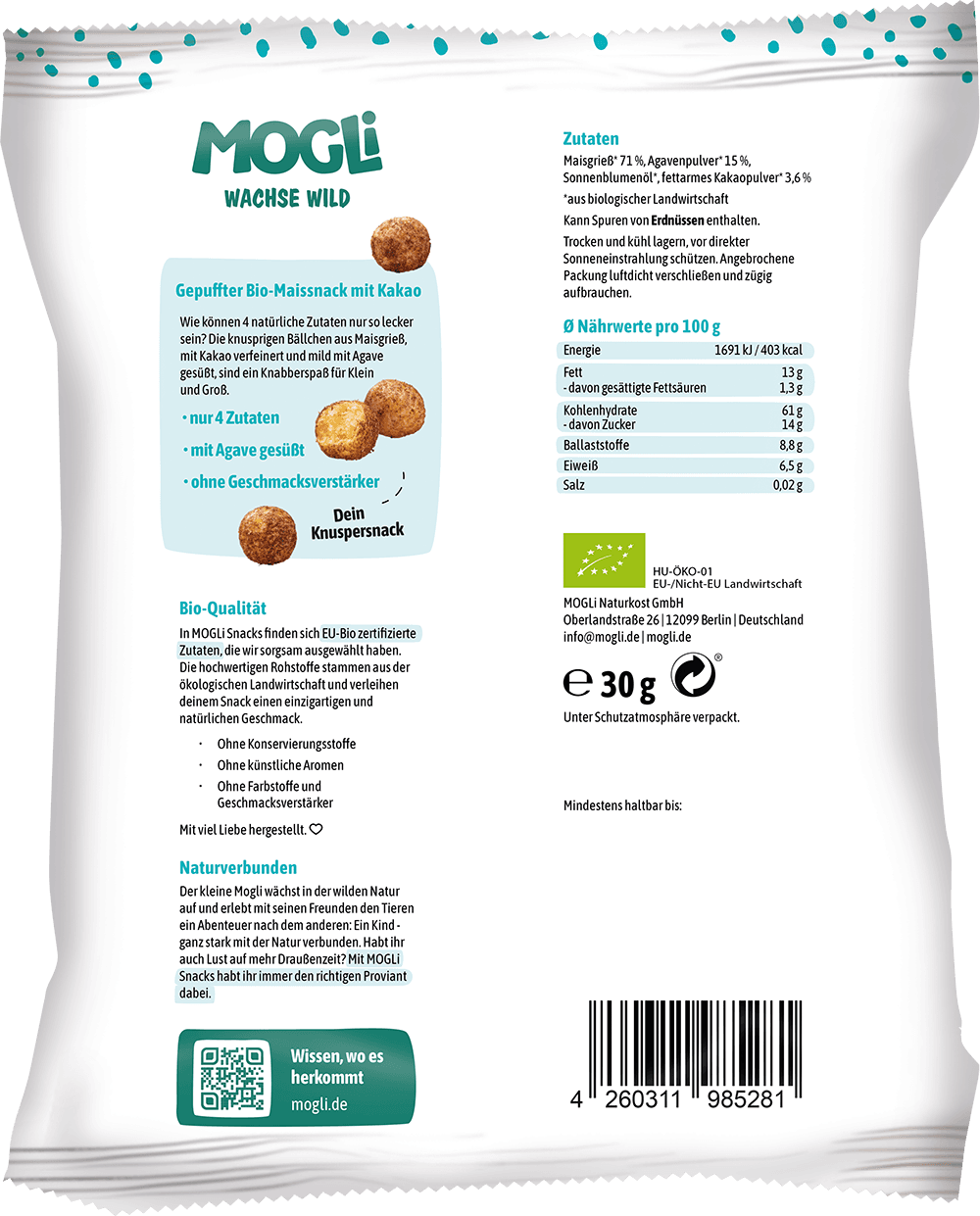 Produktbild MOGLI Bio Kakao Bällchen 2 von 2