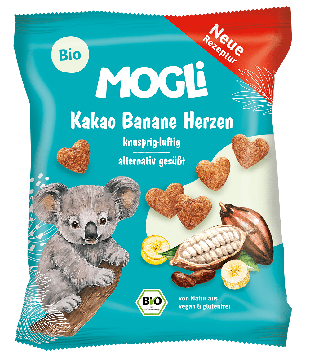 MOGLI Bio Kakao Banane Herzen