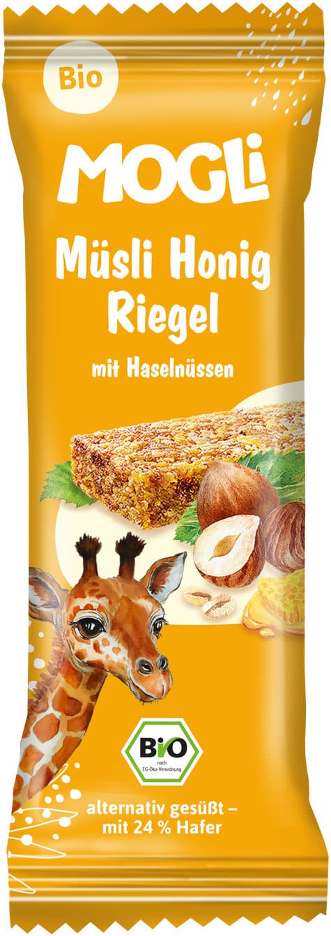 MOGLI Bio Müsli Honig Riegel mit Haselnüssen