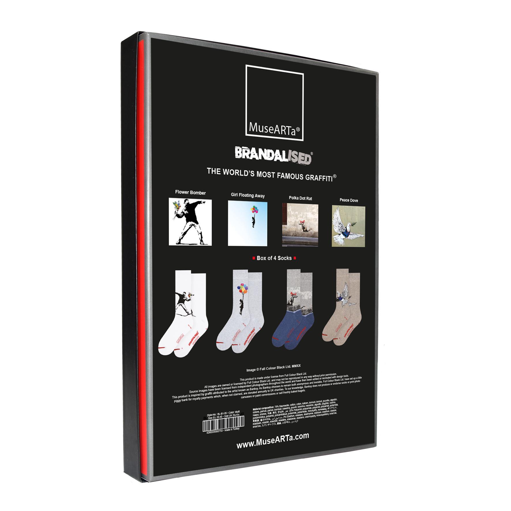 Produktbild MuseARTa Unisex Socken The world's most famous Graffiti - Flower Bomber Geschenkpackung 2 von 4