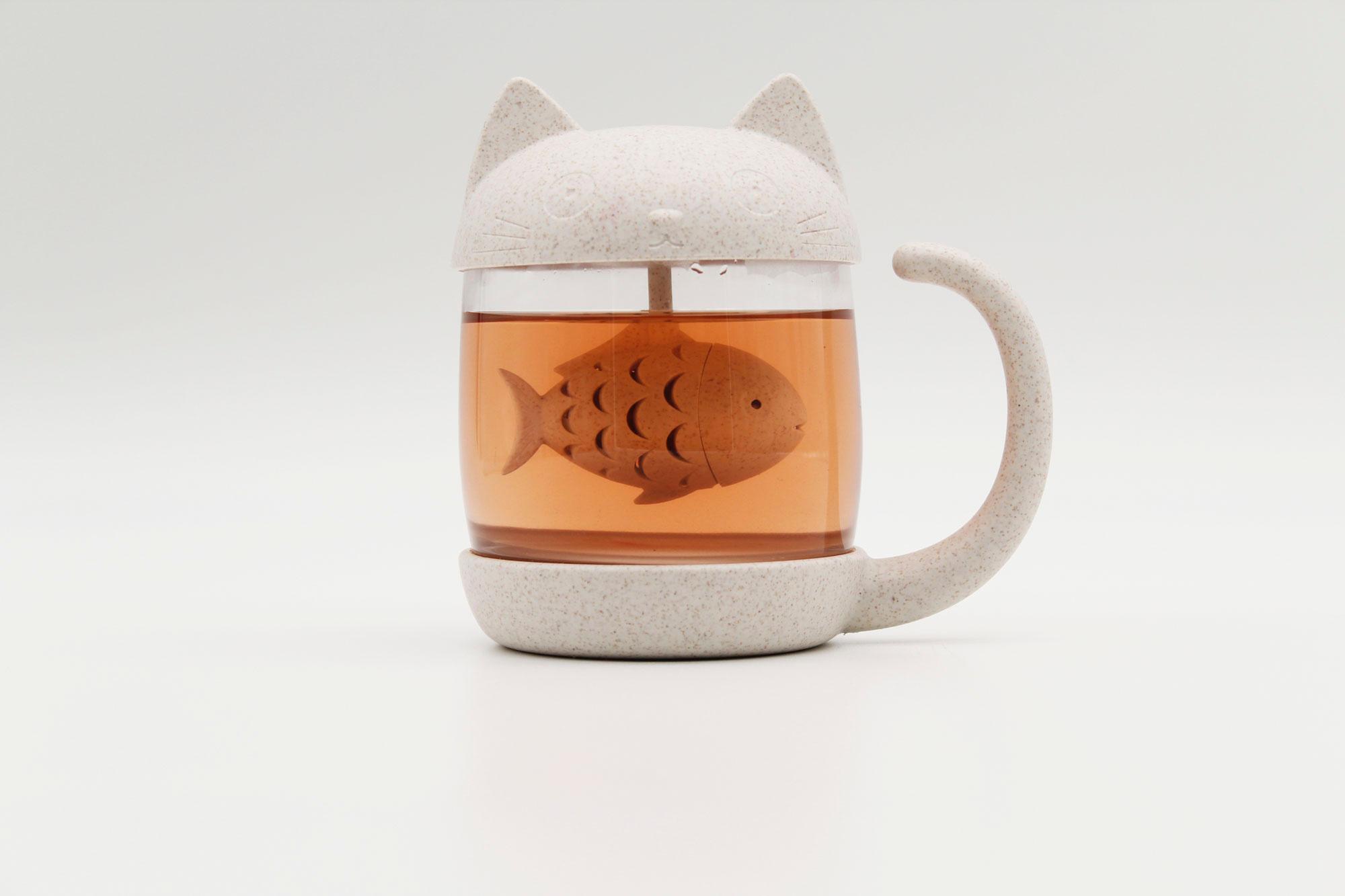 Winkee Teebecher Katze mit integriertem Tee-Ei
