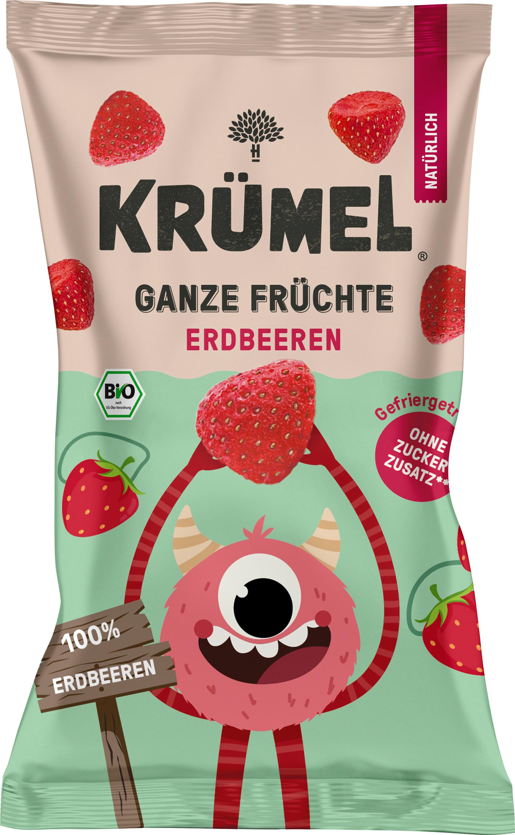Krümel ganze Früchte Erdbeeren
