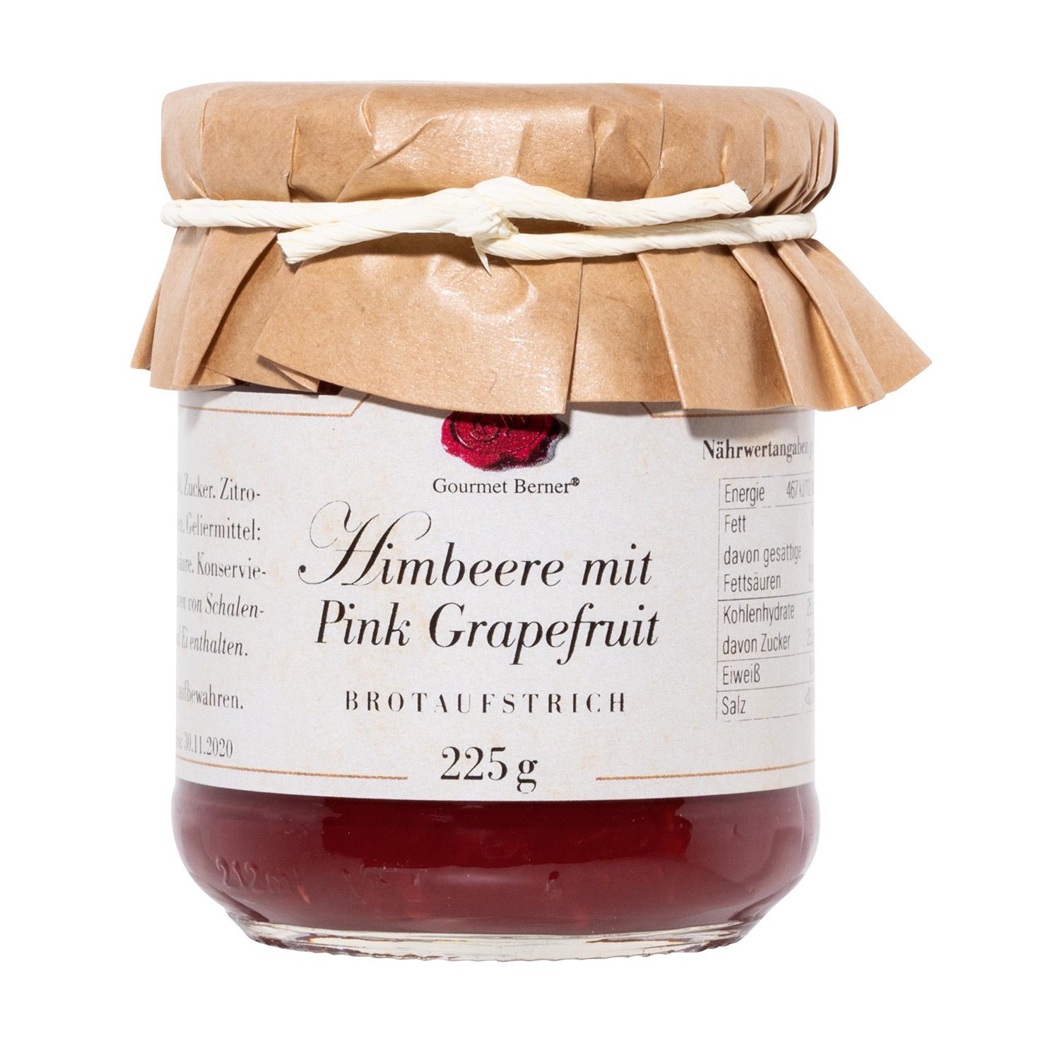 Gourmet Berner Fruchtaufstrich Himbeere mit Pink Grapefruit