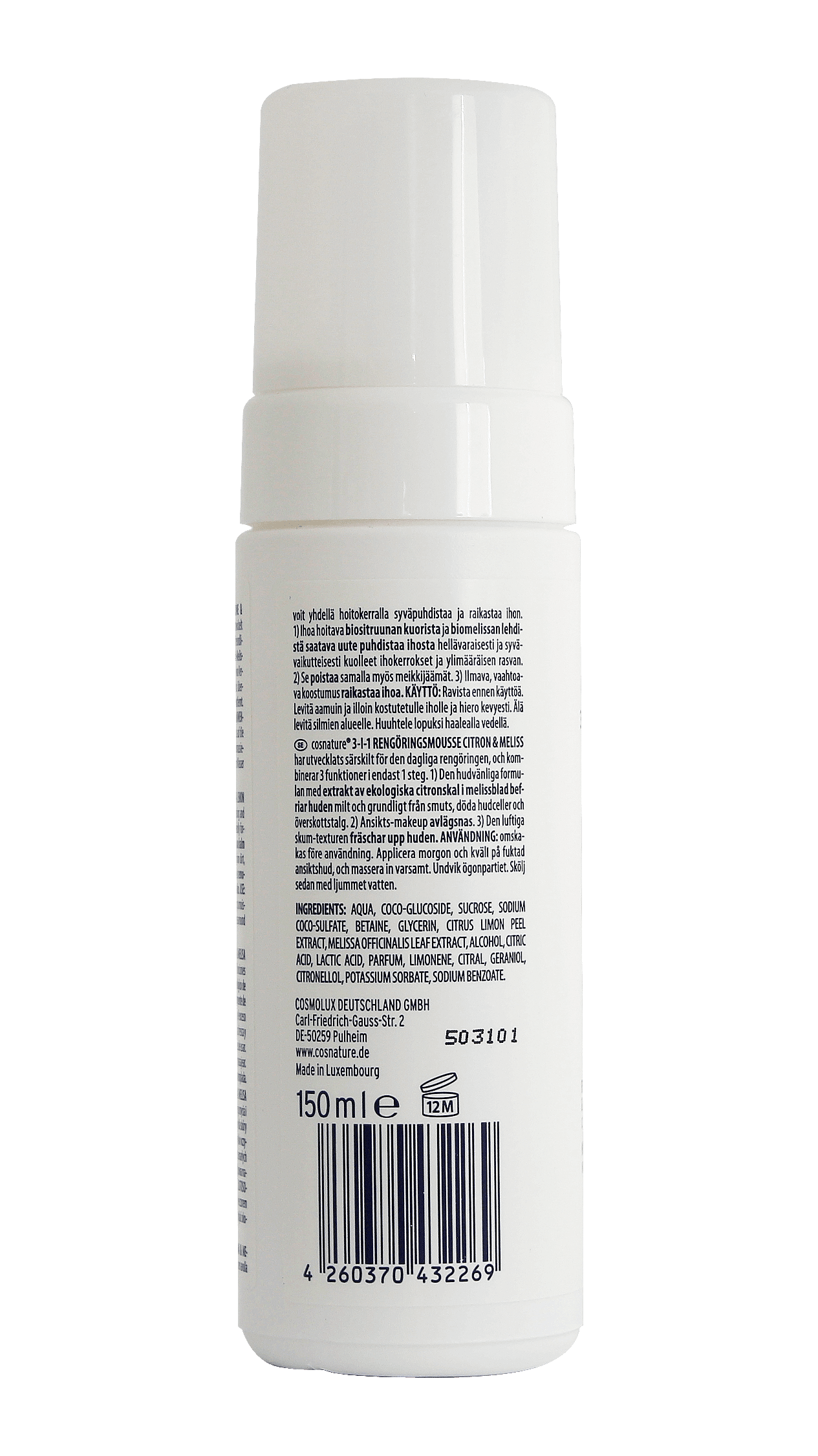 Produktbild cosnature® 3in1 Reinigungsschaum Zitrone & Melisse 2 von 3