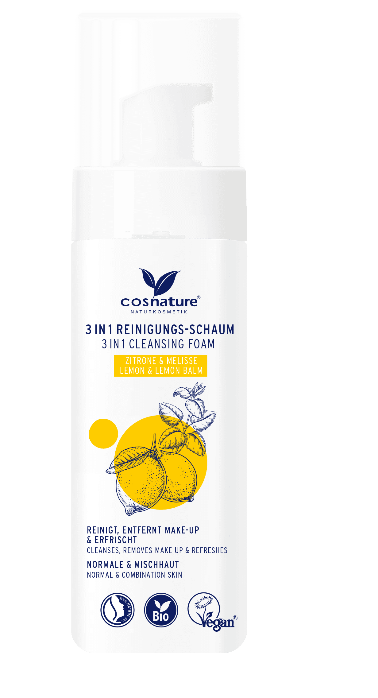 cosnature® 3in1 Reinigungsschaum Zitrone & Melisse