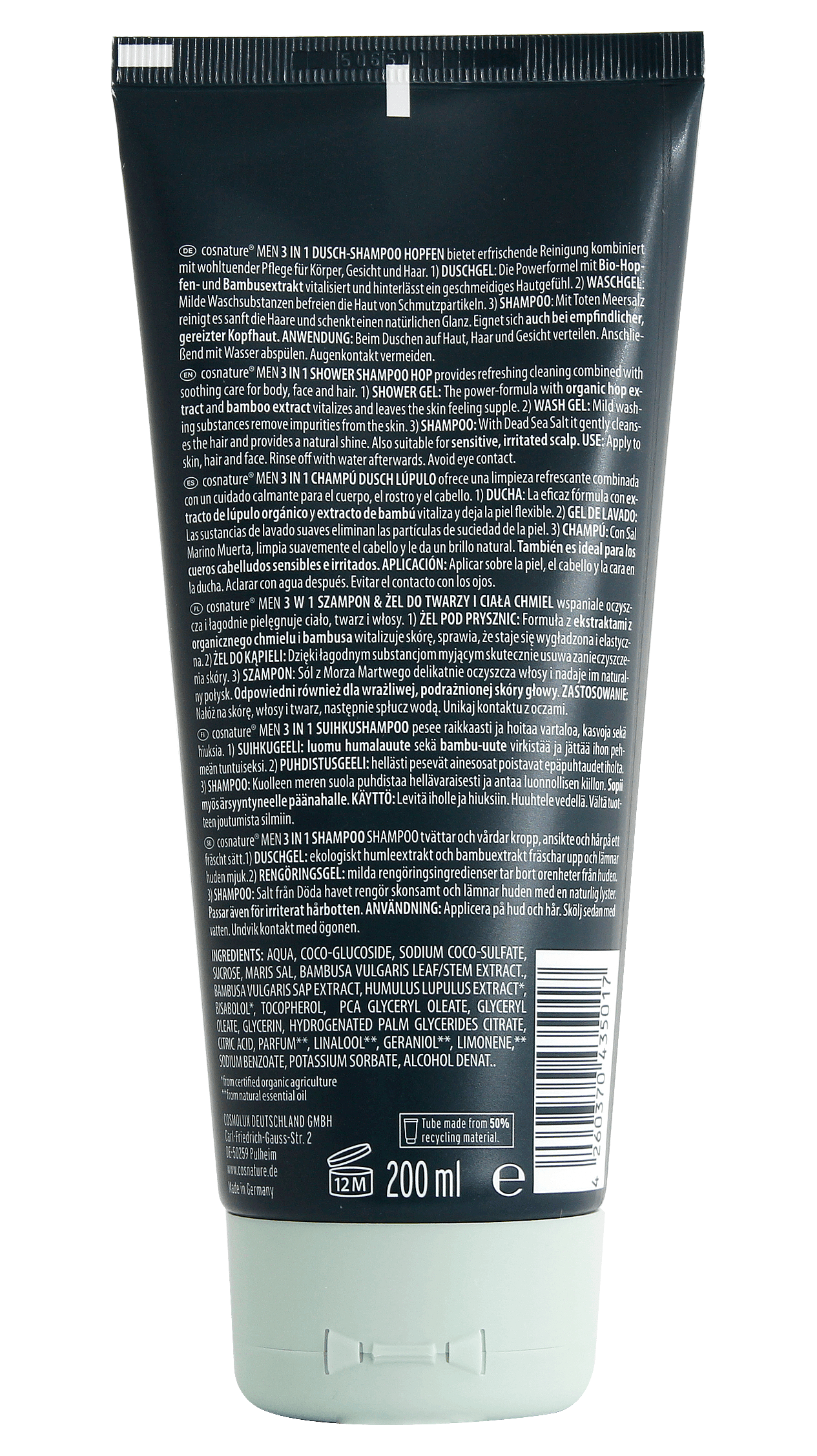 Produktbild cosnature® 3 in 1 Dusch-Shampoo Hopfen 2 von 2
