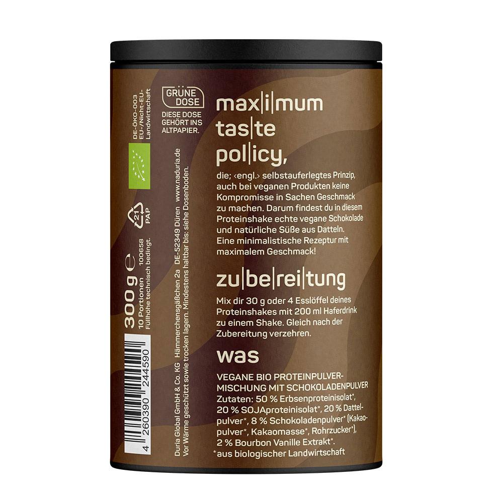 Produktbild NADURIA Bio Vegan Proteinshake Schokolade 2 von 3