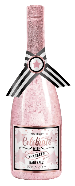 WONDERNICE Badesalz Celebrate with Sparkles in Champagnerflasche