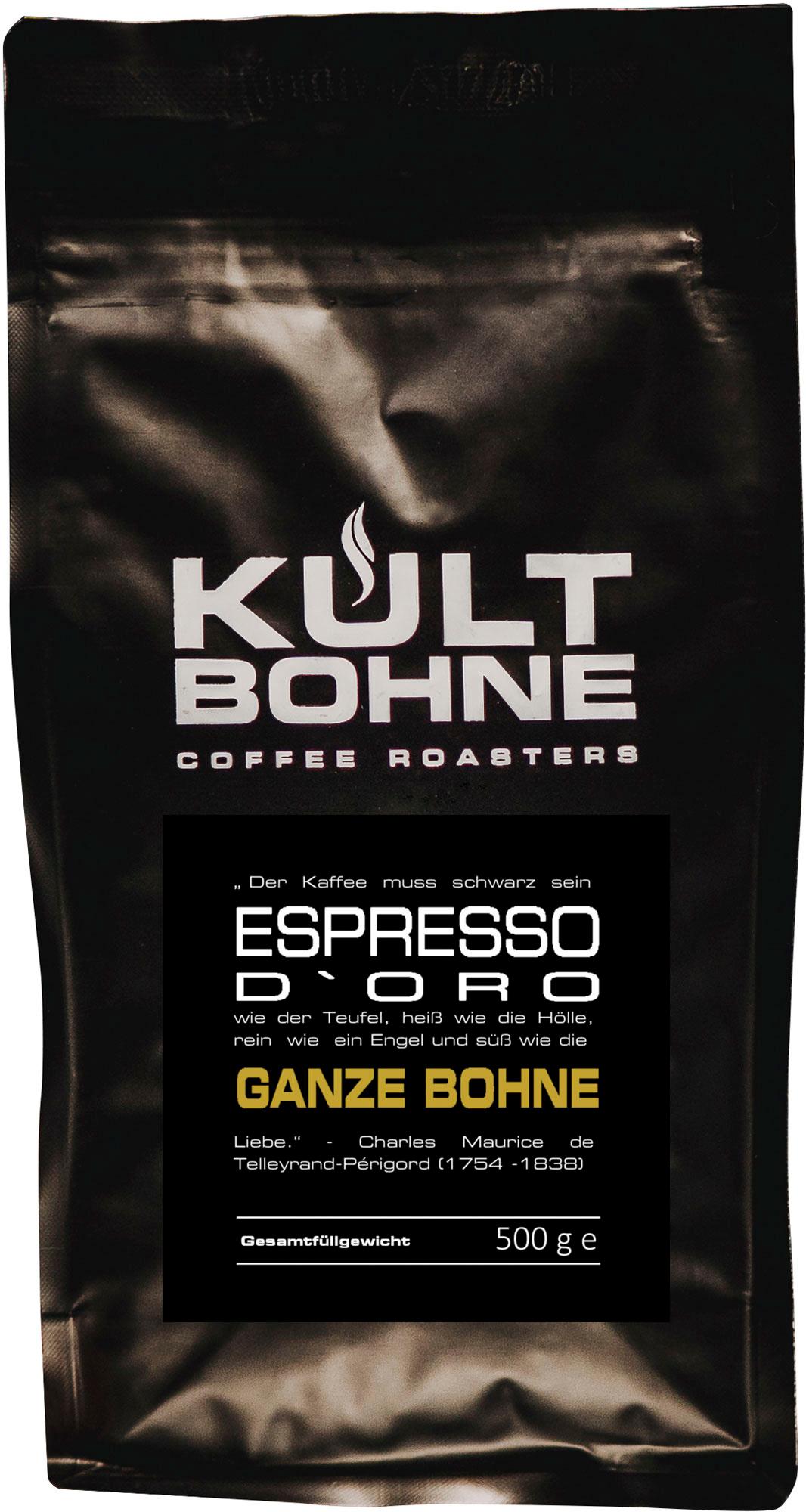KULTBOHNE Kaffee Bohnen Espresso D'Oro