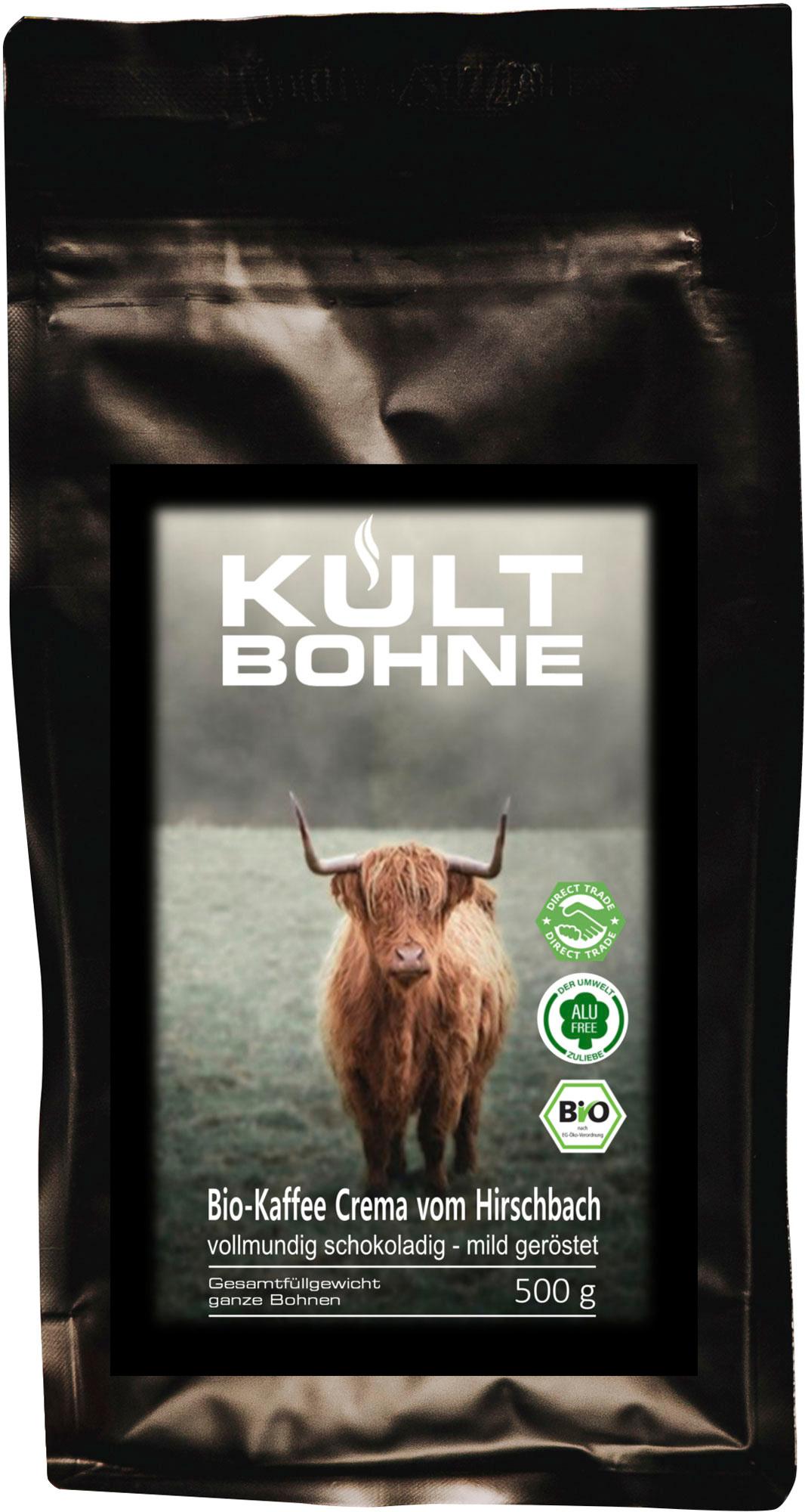 KULTBOHNE Bio Kaffee Bohnen Crema Hirschbach