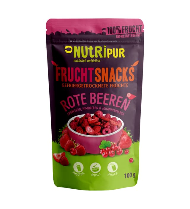 NUTRIPUR Fruchtsnack gefriergetrockneter Rote Beeren Mix online ...