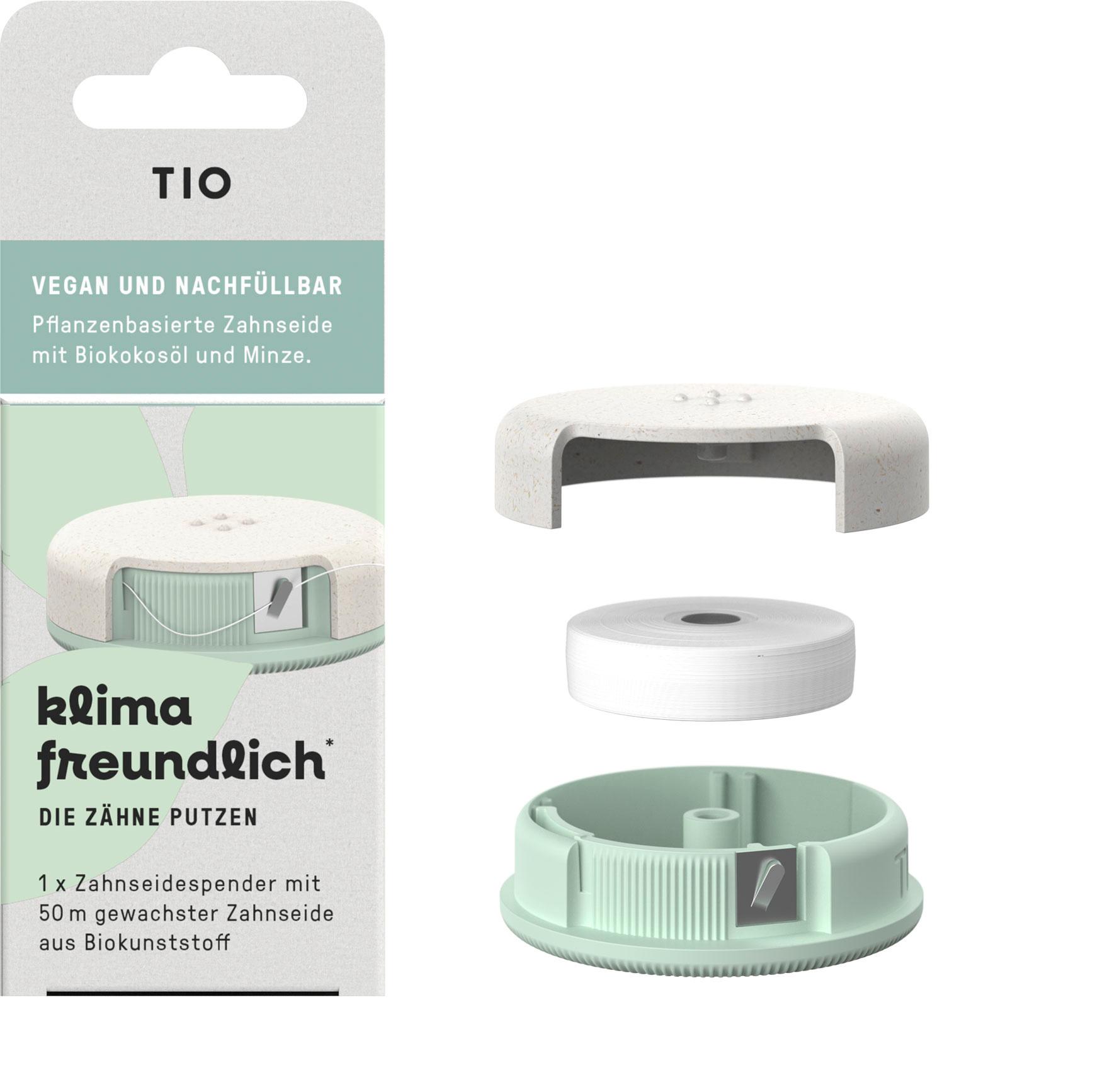 Produktbild TIO Tiofloss Zahnseide Pflanzenbasierter&wiederbefüllbarer Spender 2 von 2