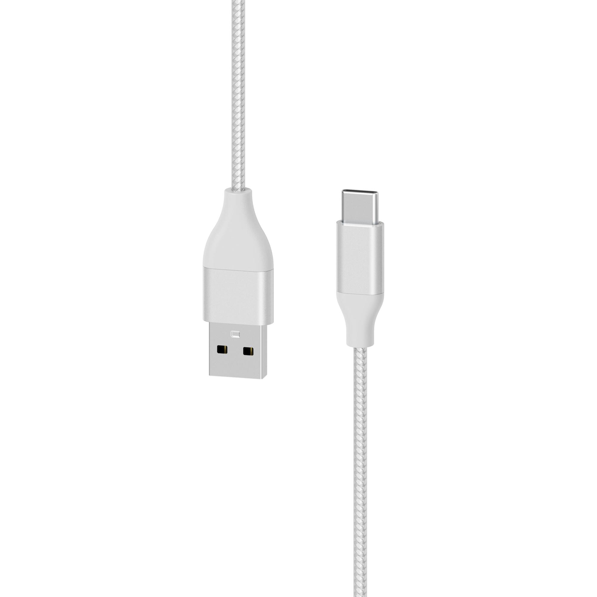 Xlayer Kabel PREMIUM Metallic USB to Type C (USB-C) Cable 1.5m (Fast Charging 3A/USB 2.0) Silver