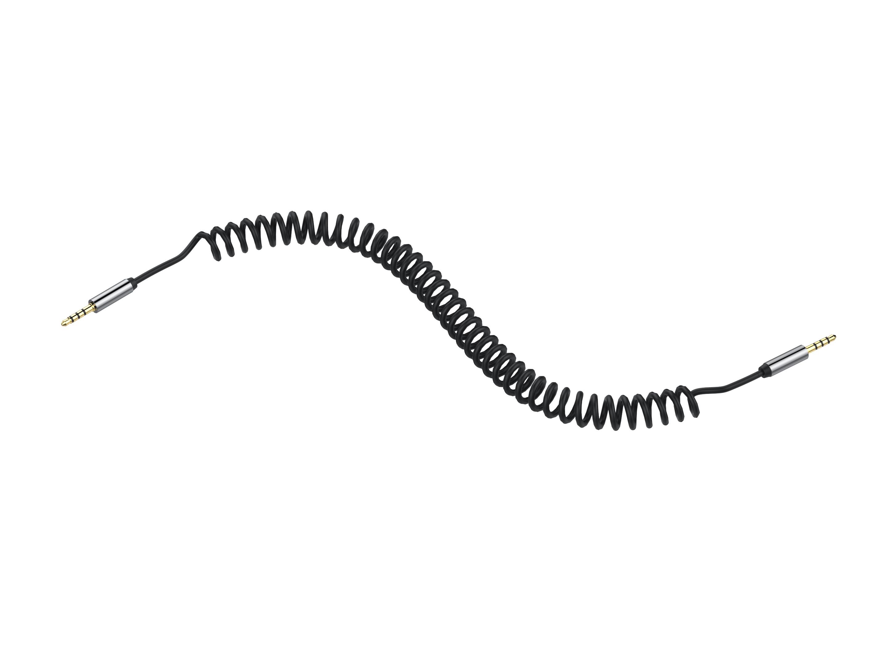 Xlayer Kabel Audio-Spiral AUX 3,5mm Klinkenkabel 2.0m Black