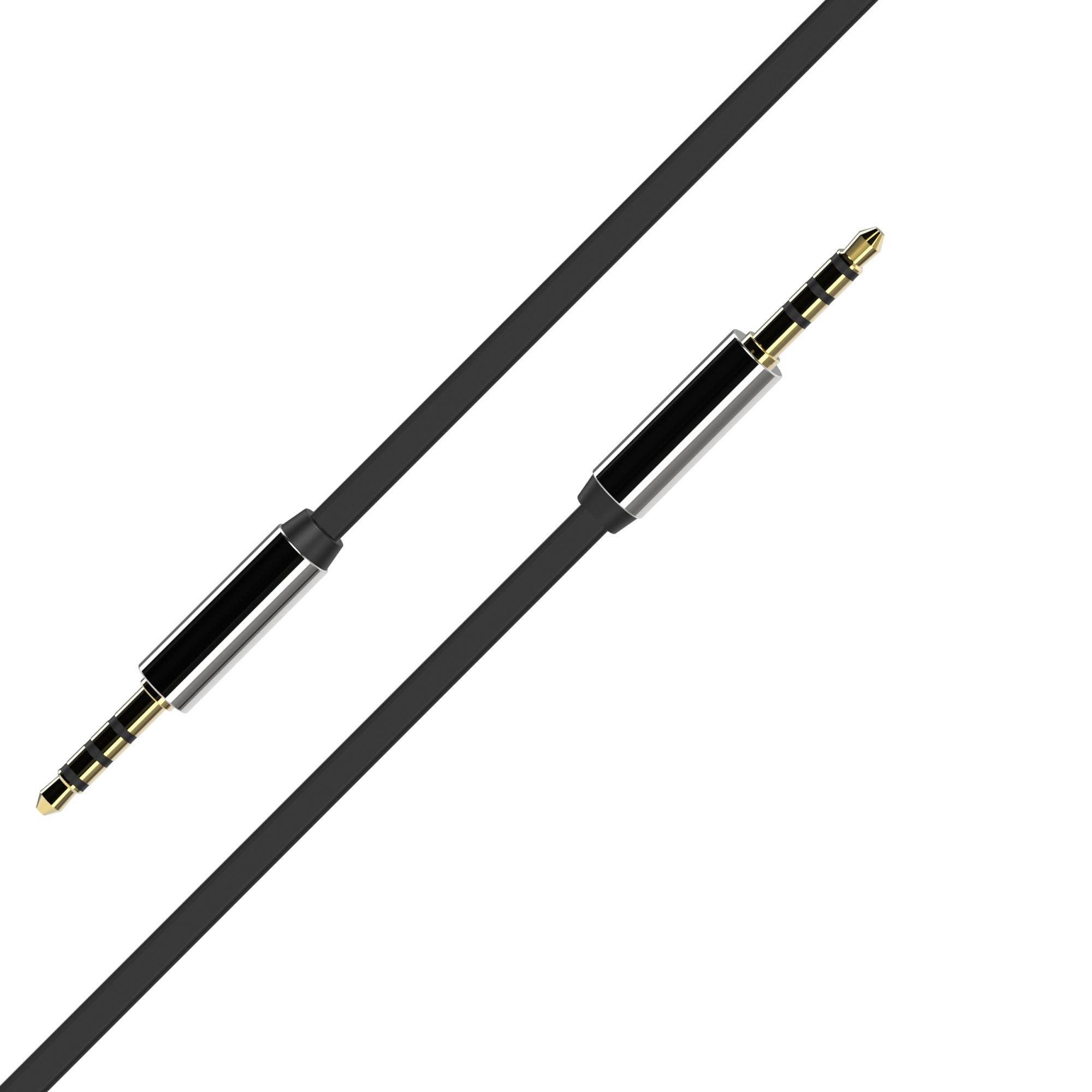 Xlayer Kabel Audio flat AUX Kabel 3,5mm Klinkenkabel 1.0m Black
