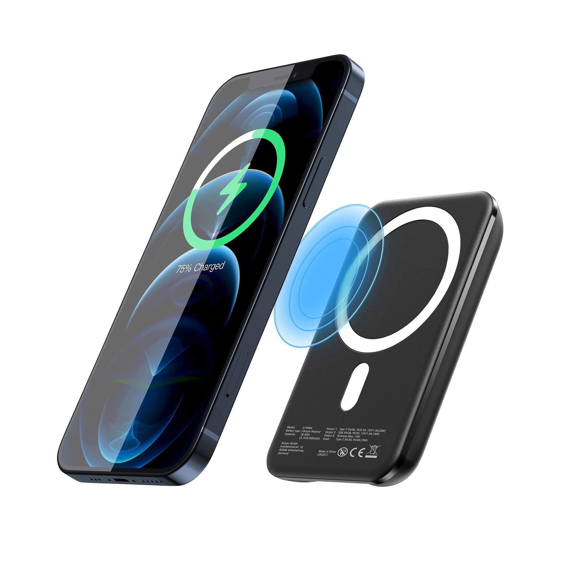 Produktbild XLayer MagFix Pro Powerbank magnetisch 5.000 mAh PD 20W Schwarz 3 von 9
