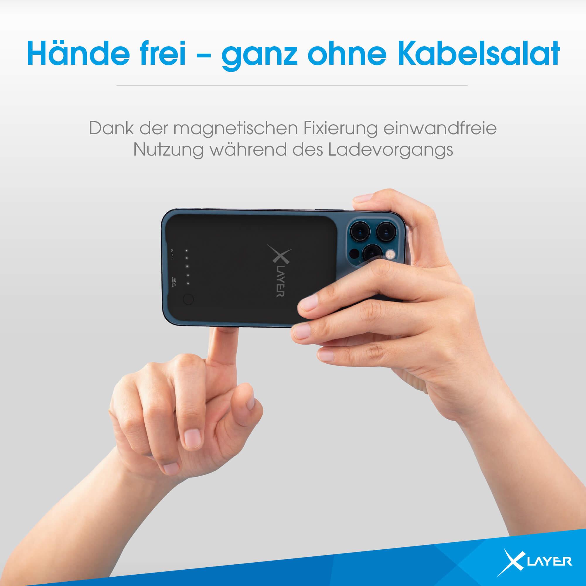 Produktbild XLayer MagFix Pro Powerbank magnetisch 5.000 mAh PD 20W Schwarz 5 von 9