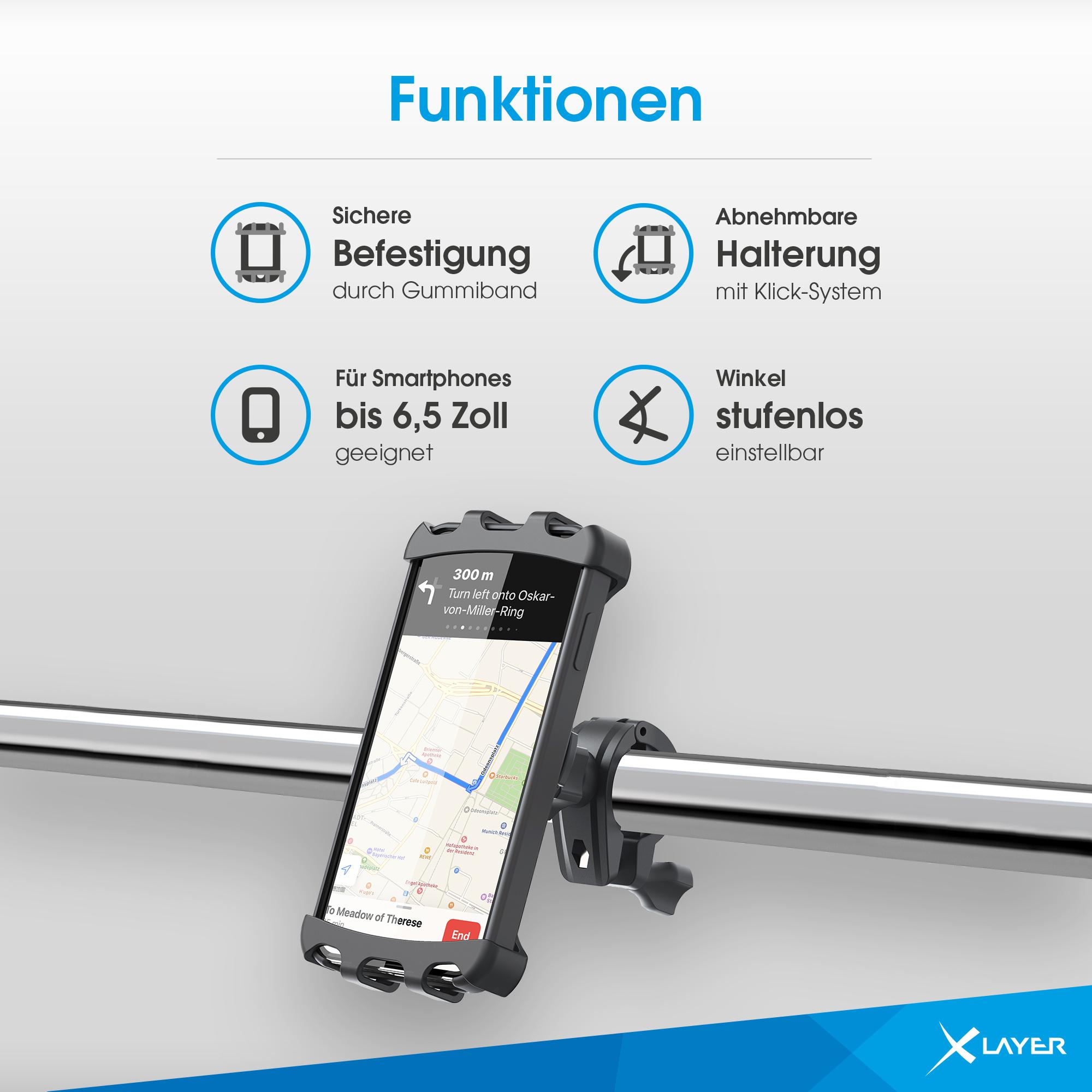 Produktbild XLayer Fahrradhalterung Universal für Smartphones Schwarz 3 von 5