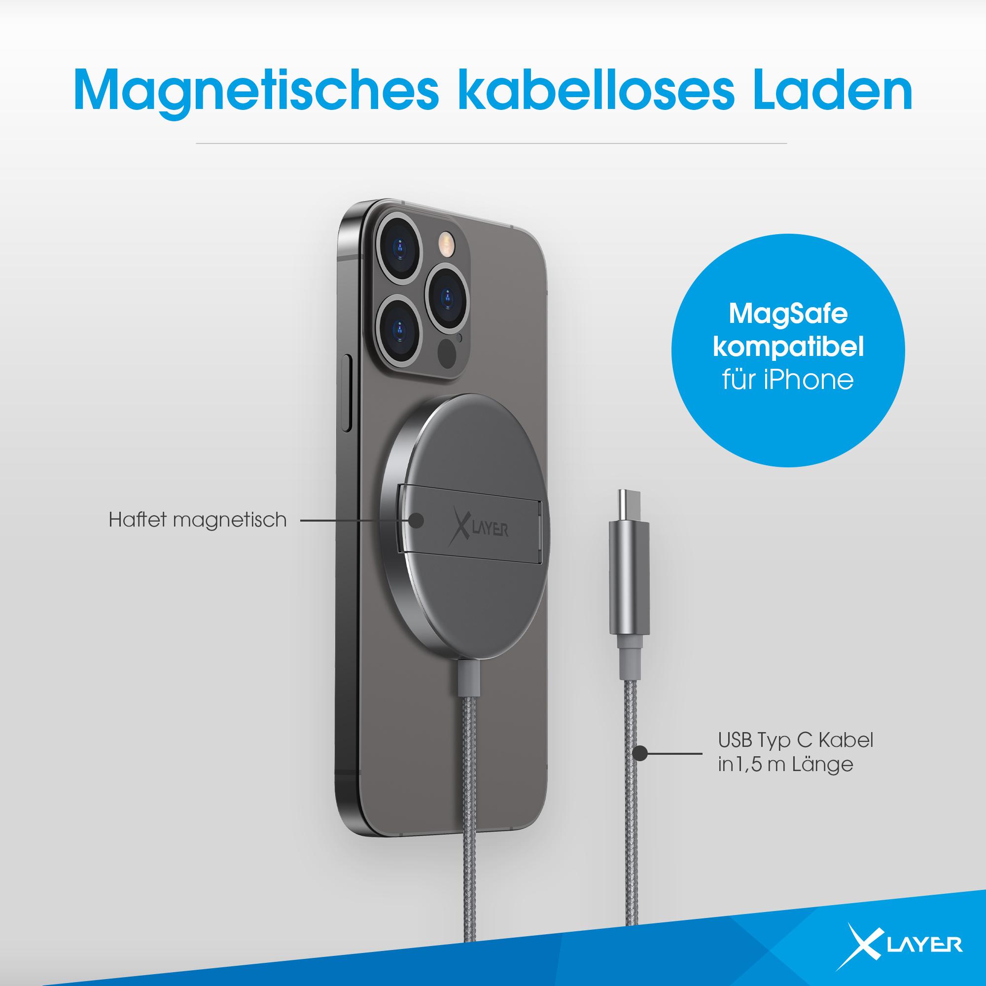Produktbild XLayer MagFix Pro Wireless Charging Stand magnetisch 15W Space Grey 5 von 9