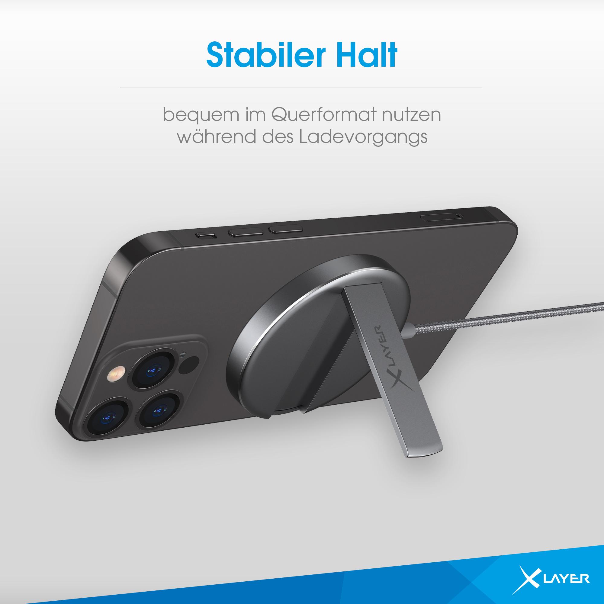 Produktbild XLayer MagFix Pro Wireless Charging Stand magnetisch 15W Space Grey 3 von 9