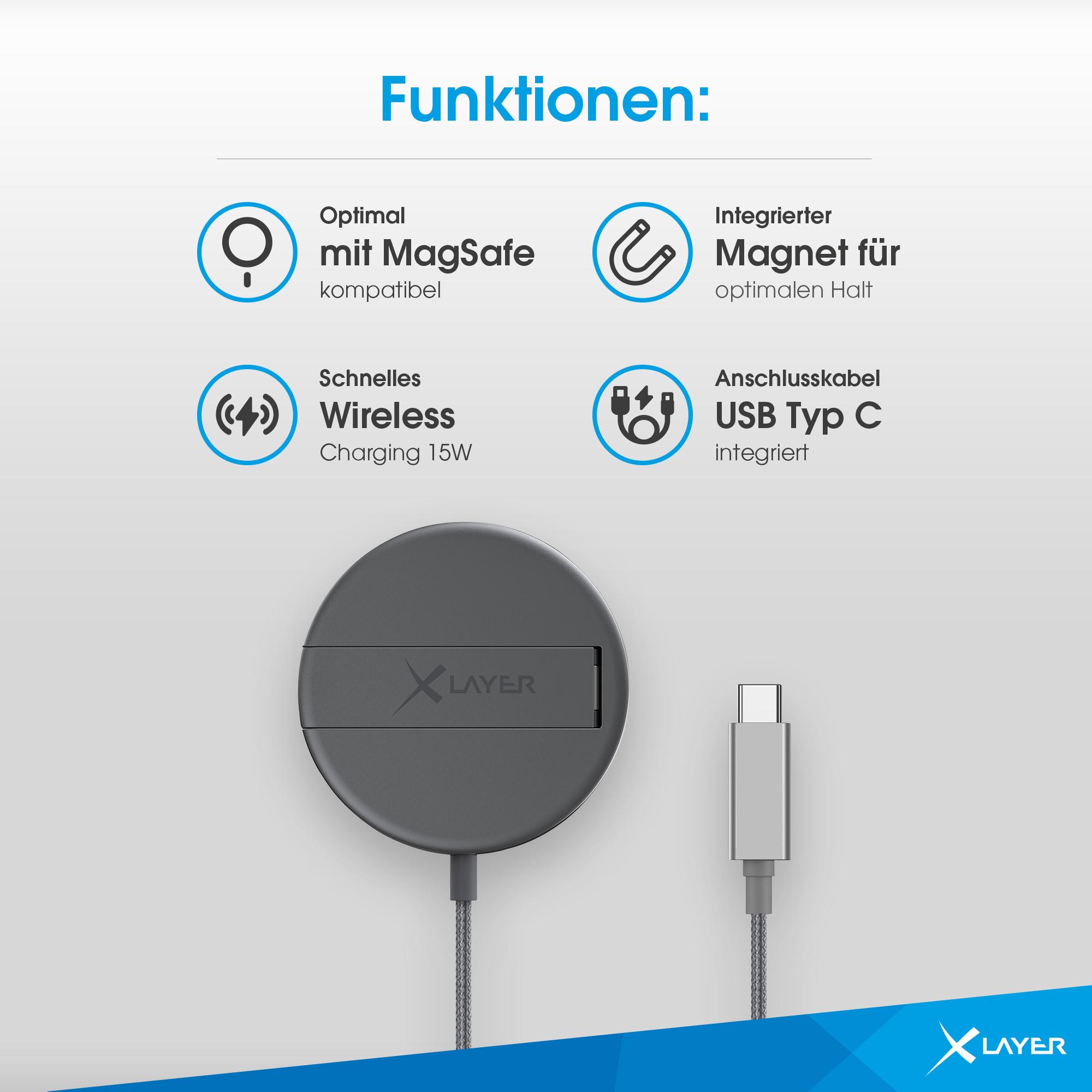 Produktbild XLayer MagFix Pro Wireless Charging Stand magnetisch 15W Space Grey 2 von 9