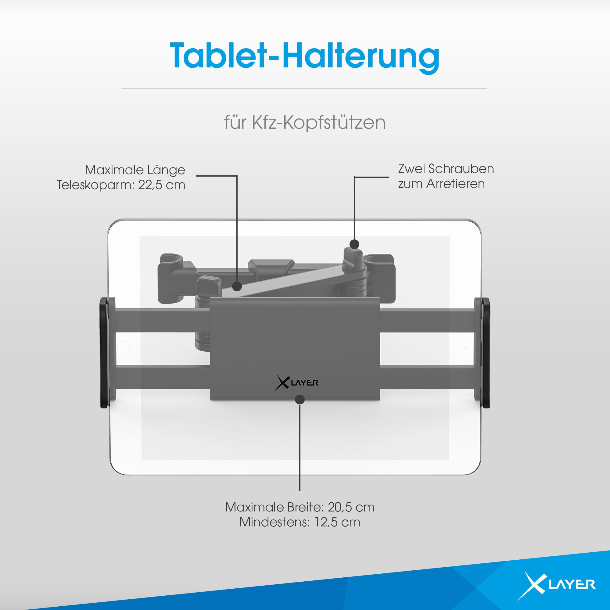 Produktbild XLayer Tablet-Halterung für Kfz-Kopfstützen Black 3 von 6