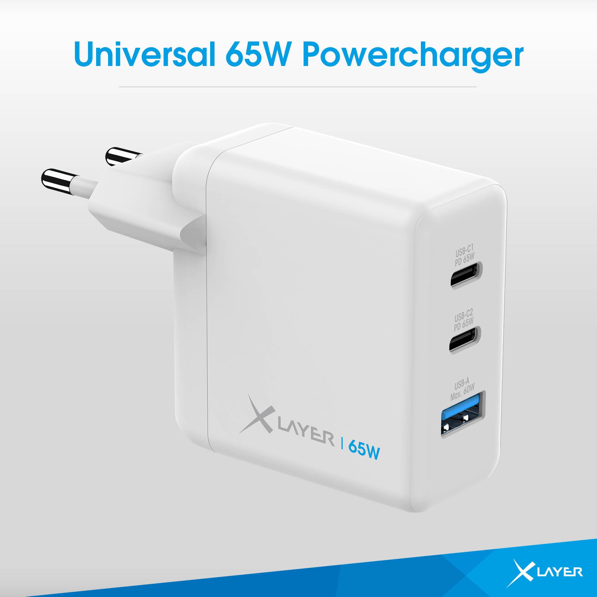 Produktbild XLayer Powercharger 65W mit 2x USB Typ C&1x USB Typ A White 4 von 4