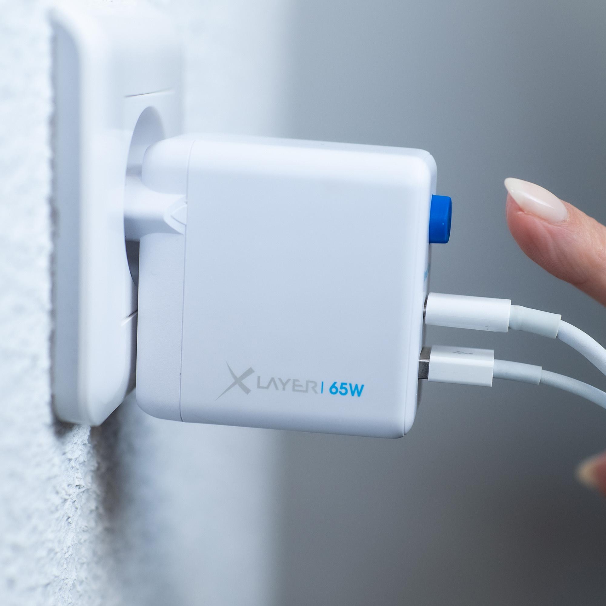 Produktbild XLayer 65W Power Saver duales Ladegerät mit Strom-Stopp-Funktion White 4 von 13