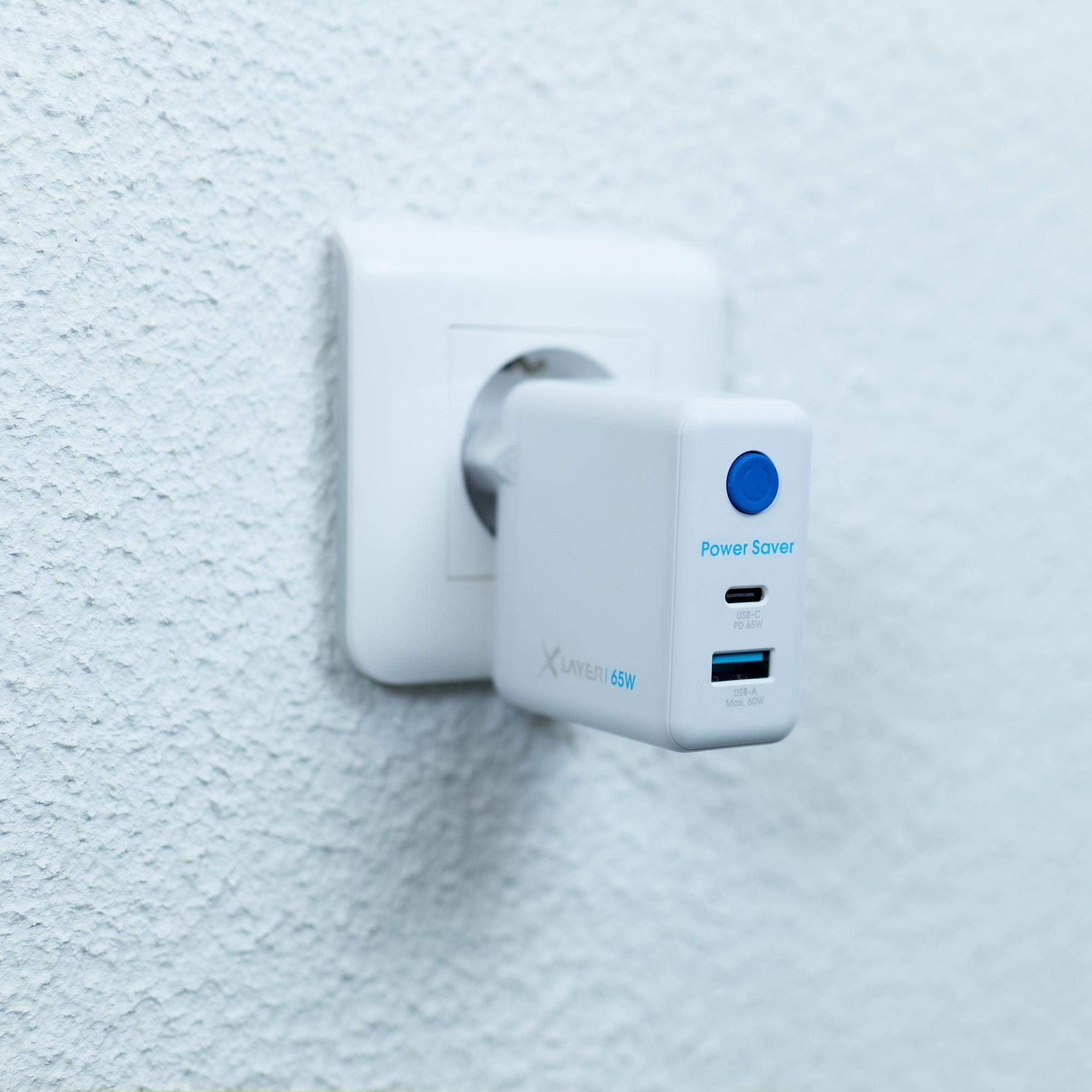 Produktbild XLayer 65W Power Saver duales Ladegerät mit Strom-Stopp-Funktion White 2 von 13