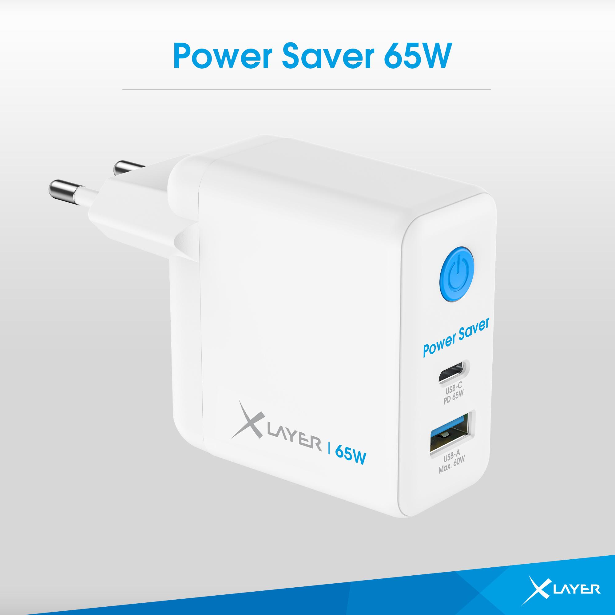 Produktbild XLayer 65W Power Saver duales Ladegerät mit Strom-Stopp-Funktion White 9 von 13