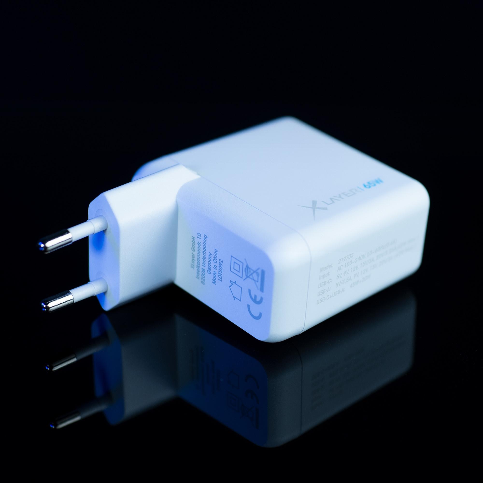 Produktbild XLayer 65W Power Saver duales Ladegerät mit Strom-Stopp-Funktion White 10 von 13