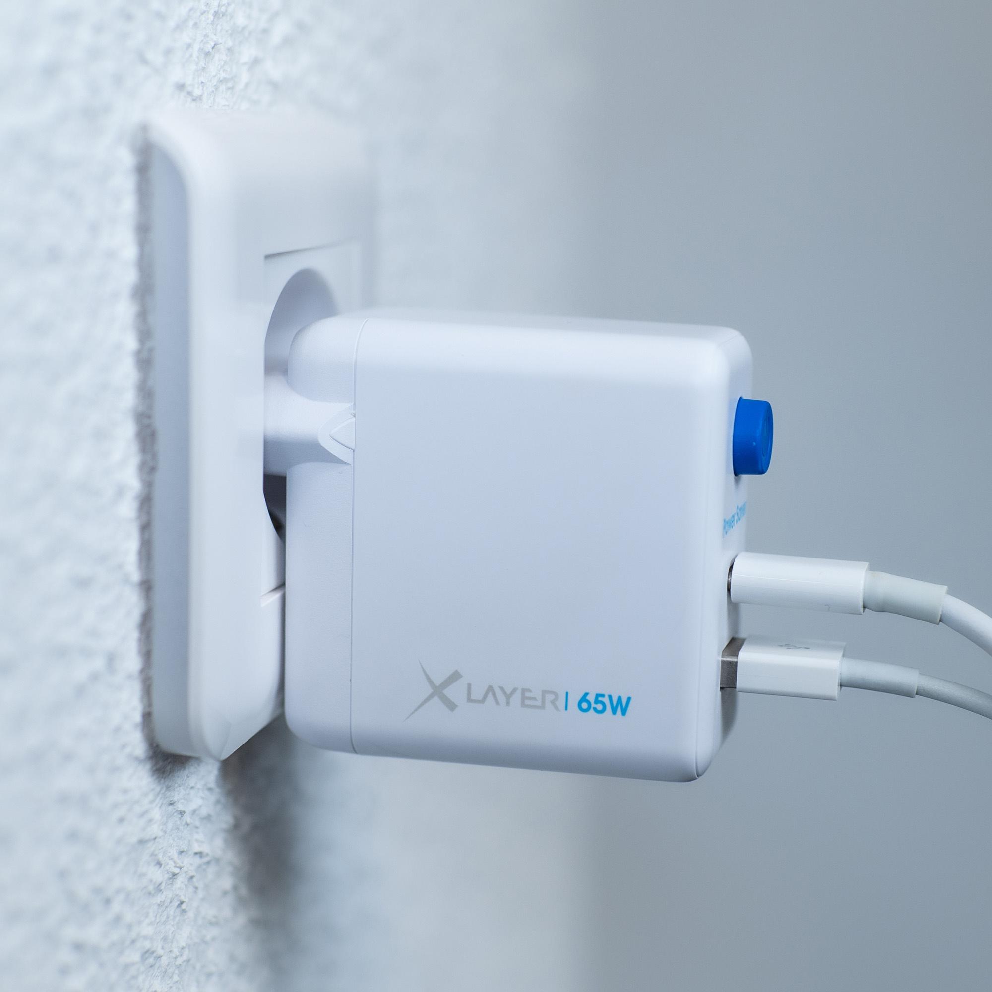 Produktbild XLayer 65W Power Saver duales Ladegerät mit Strom-Stopp-Funktion White 7 von 13