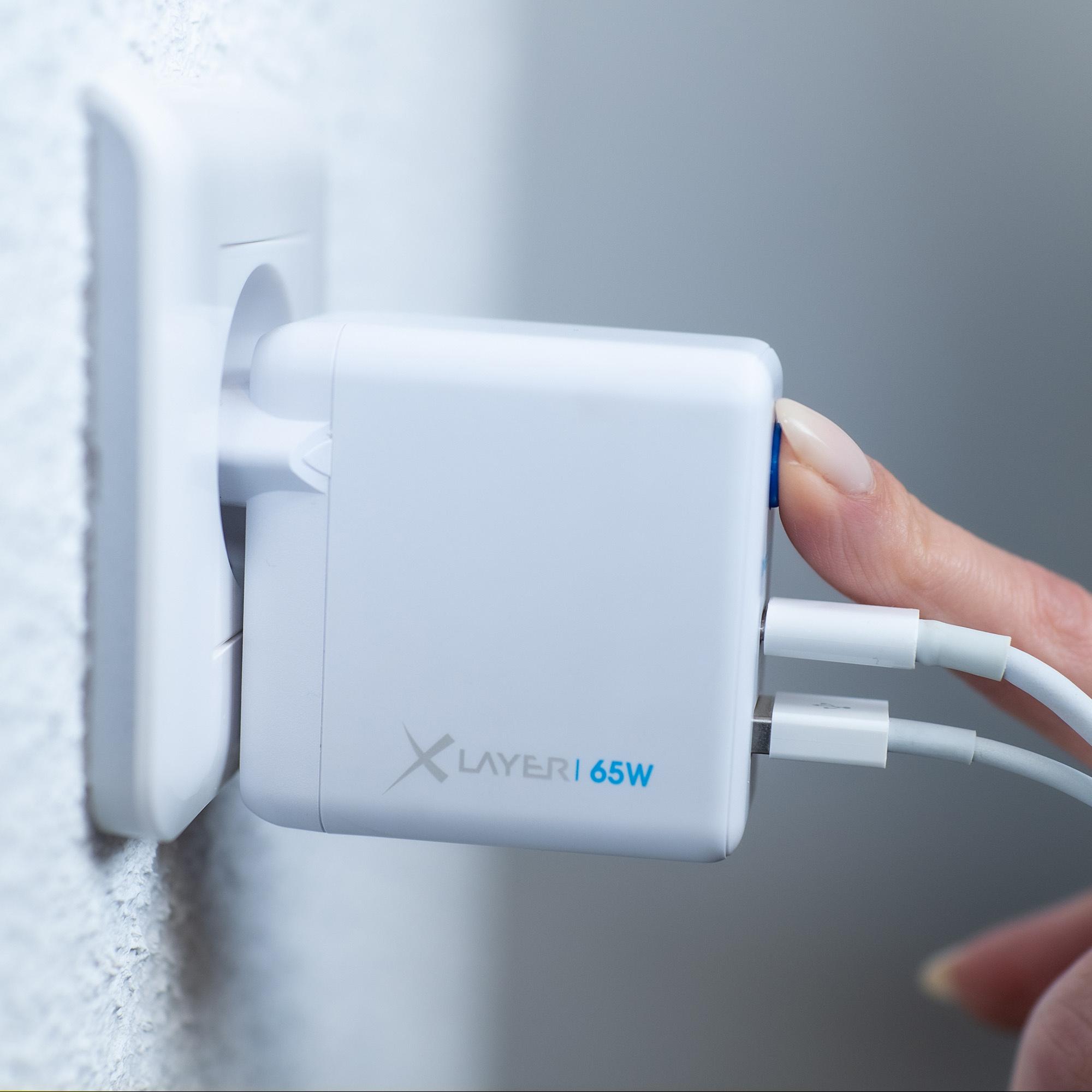 Produktbild XLayer 65W Power Saver duales Ladegerät mit Strom-Stopp-Funktion White 5 von 13