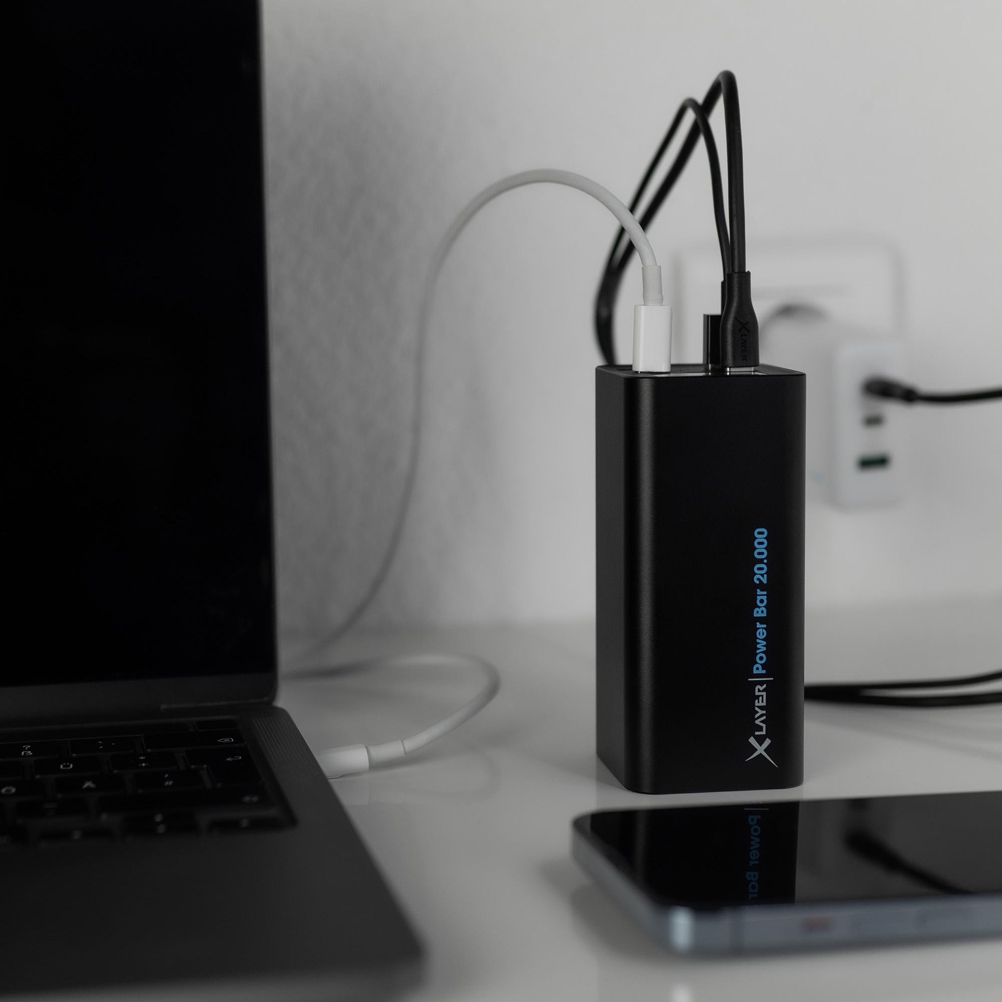 Produktbild XLayer Power Bar 20.000 mAh 65W PD Black 3 von 12