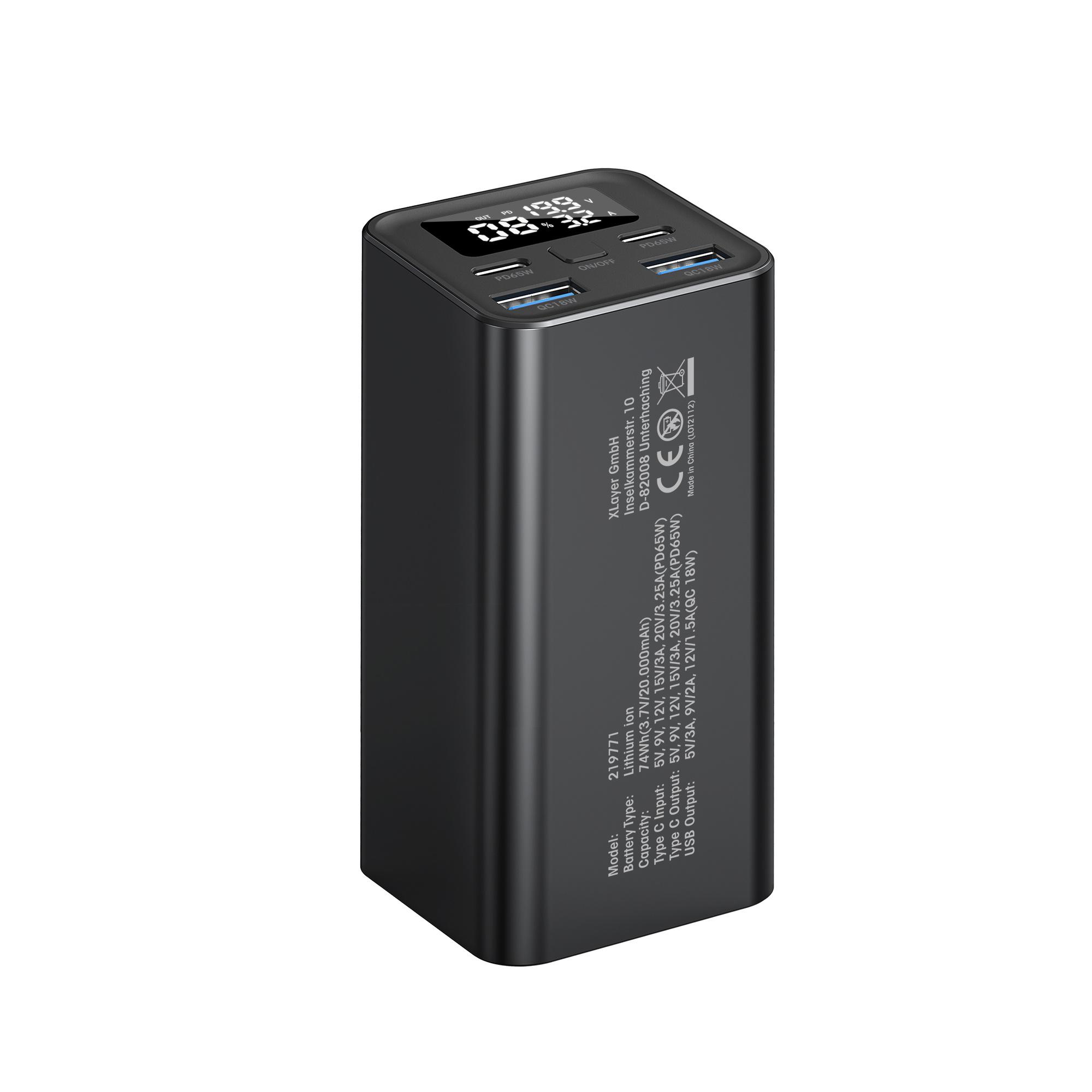 Produktbild XLayer Power Bar 20.000 mAh 65W PD Black 9 von 12