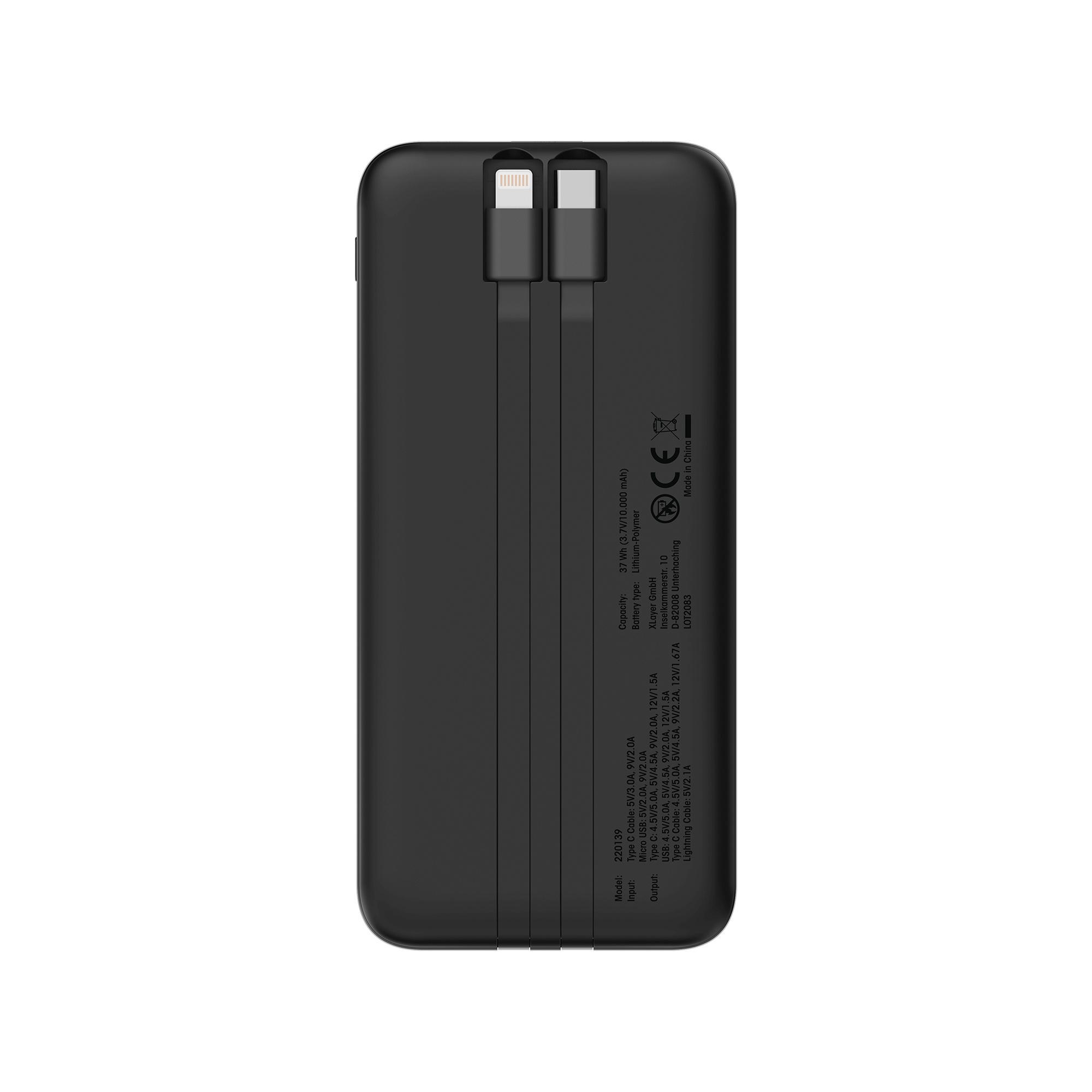 Produktbild XLayer Powerbank Cable PD 20W 10.000 mAh Black 8 von 10