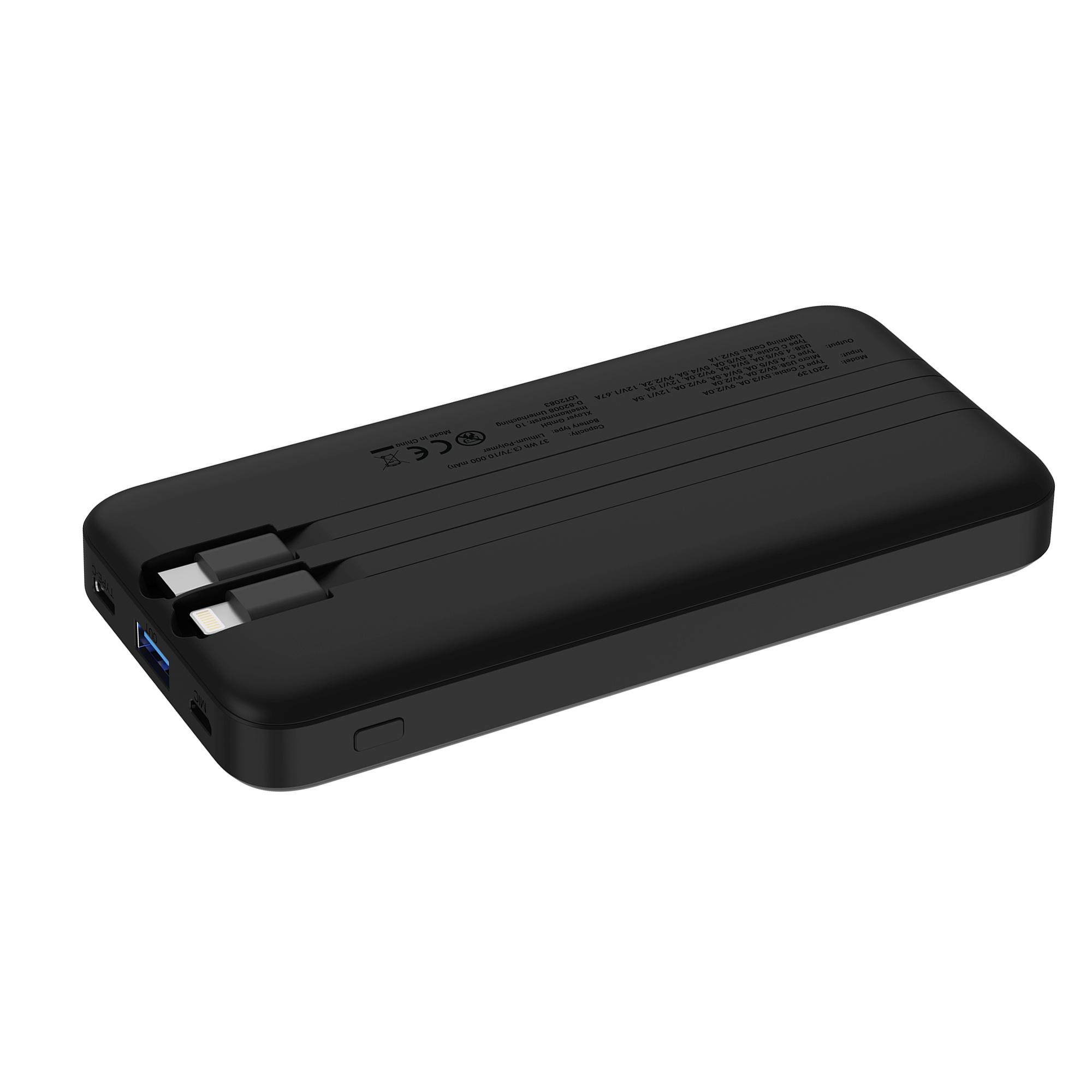 Produktbild XLayer Powerbank Cable PD 20W 10.000 mAh Black 5 von 10