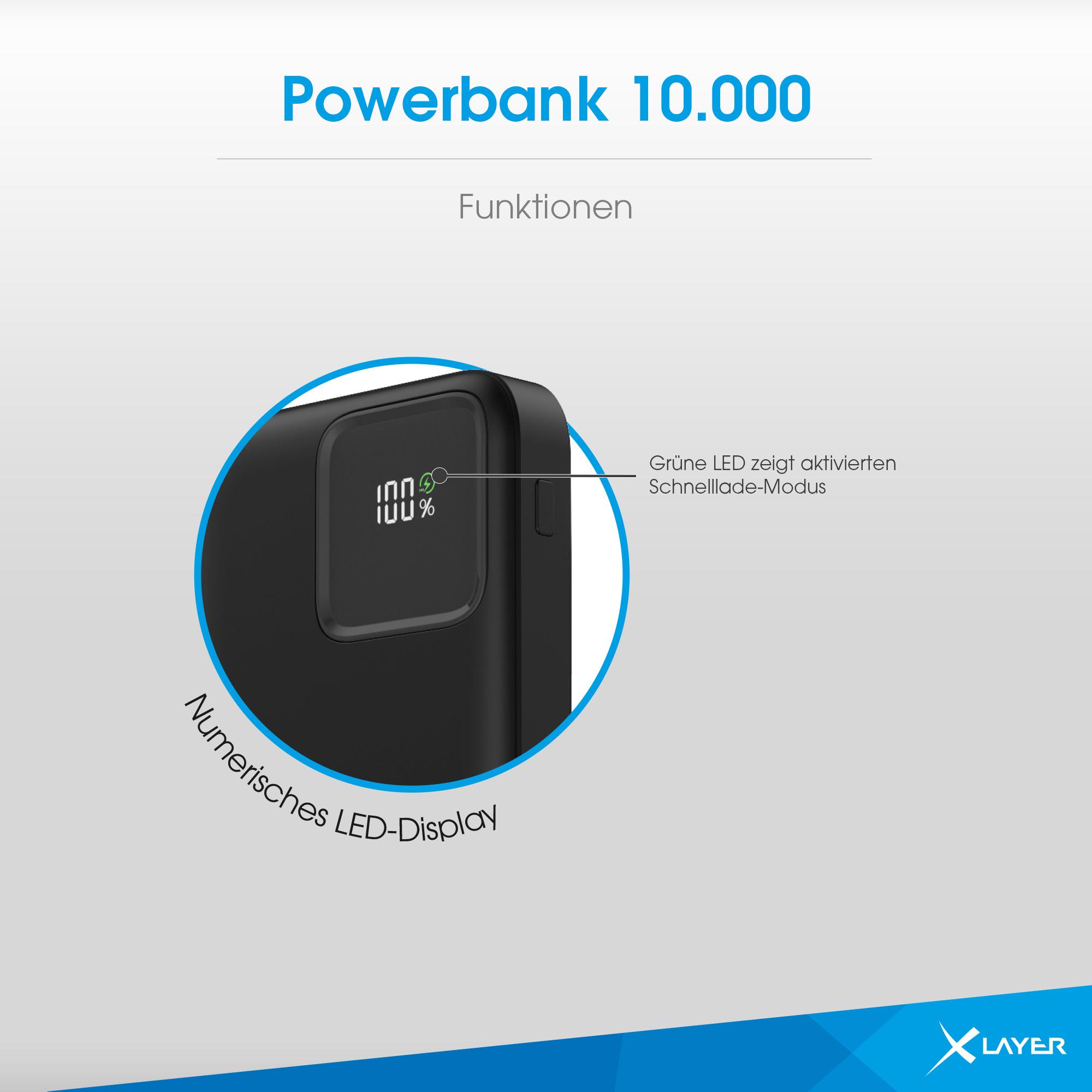 Produktbild XLayer Powerbank Cable PD 20W 10.000 mAh Black 3 von 10