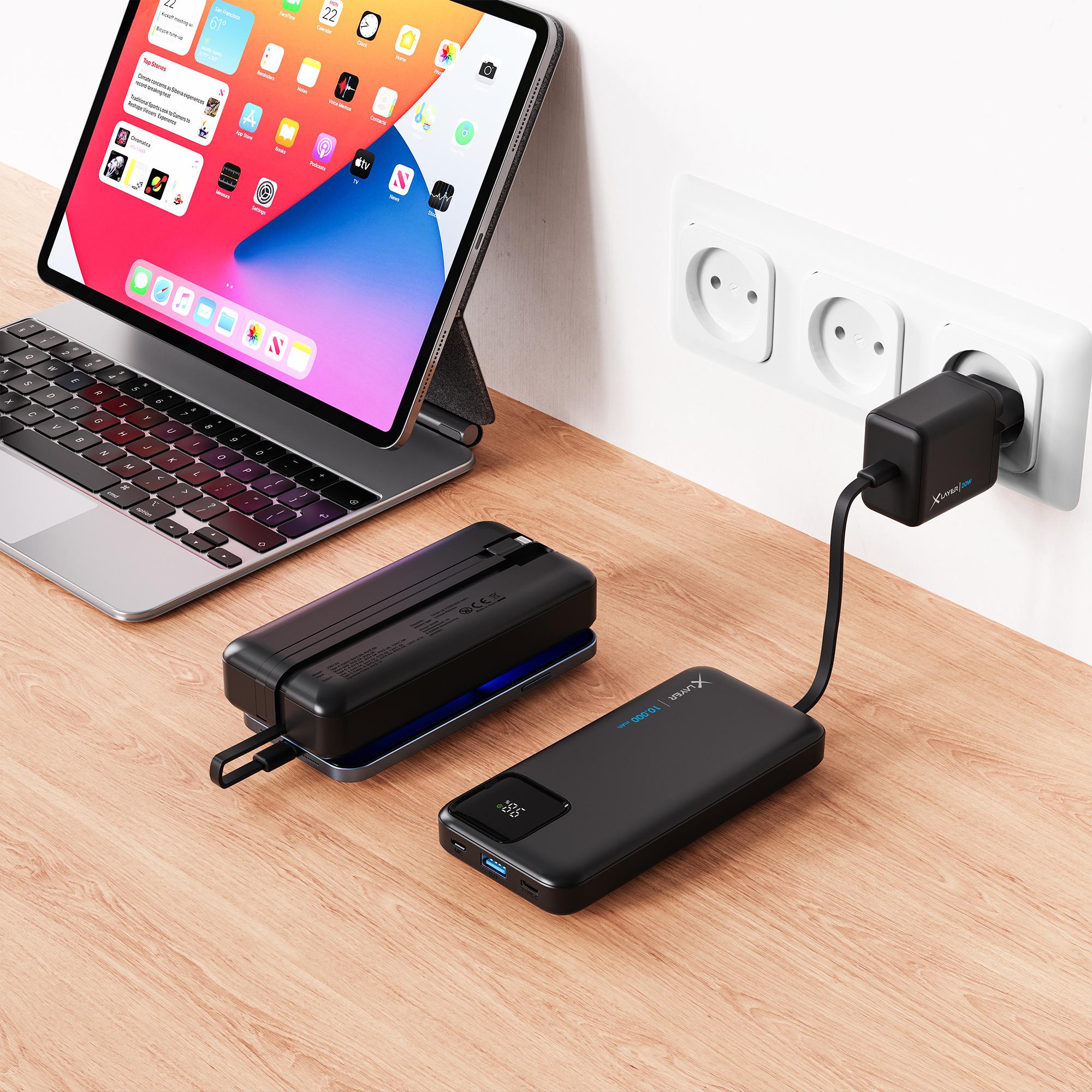 Produktbild XLayer Powerbank Cable PD 20W 10.000 mAh Black 7 von 10