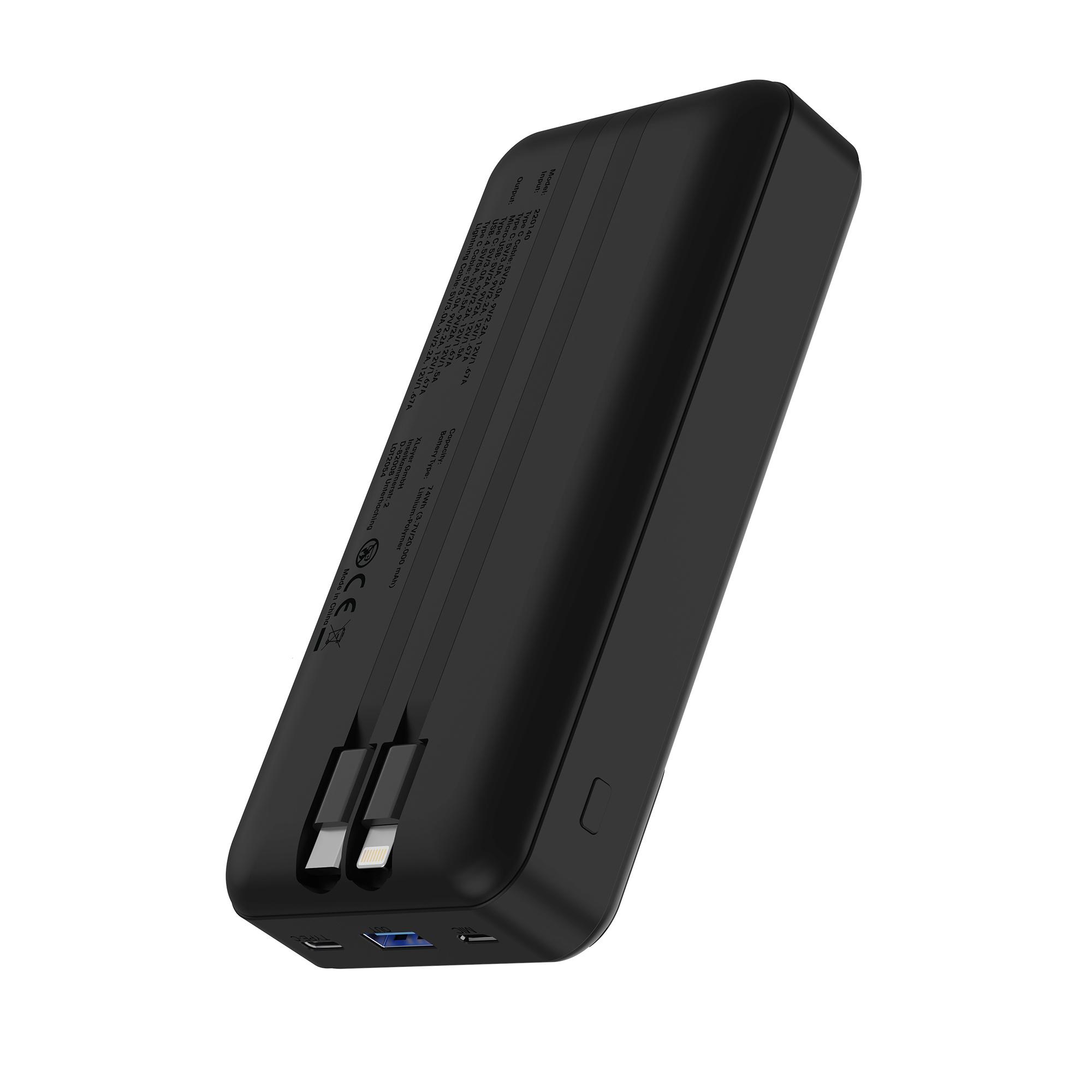 Produktbild XLayer Powerbank Cable PD 20W 20.000 mAh Black 7 von 11